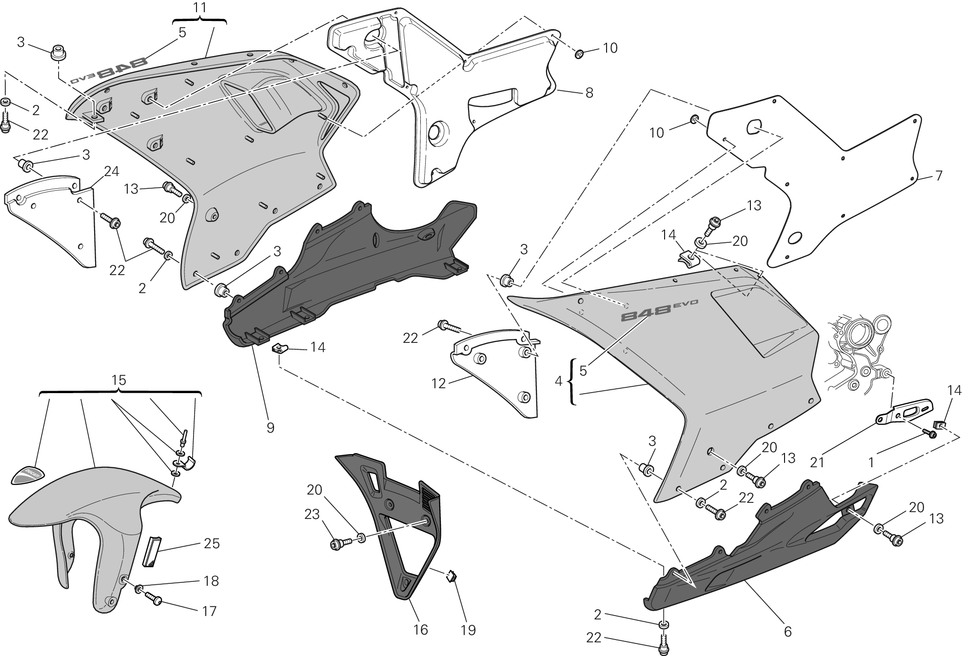 34A HABILLAGE POUR SUPERBIKE 848 EVO 2013