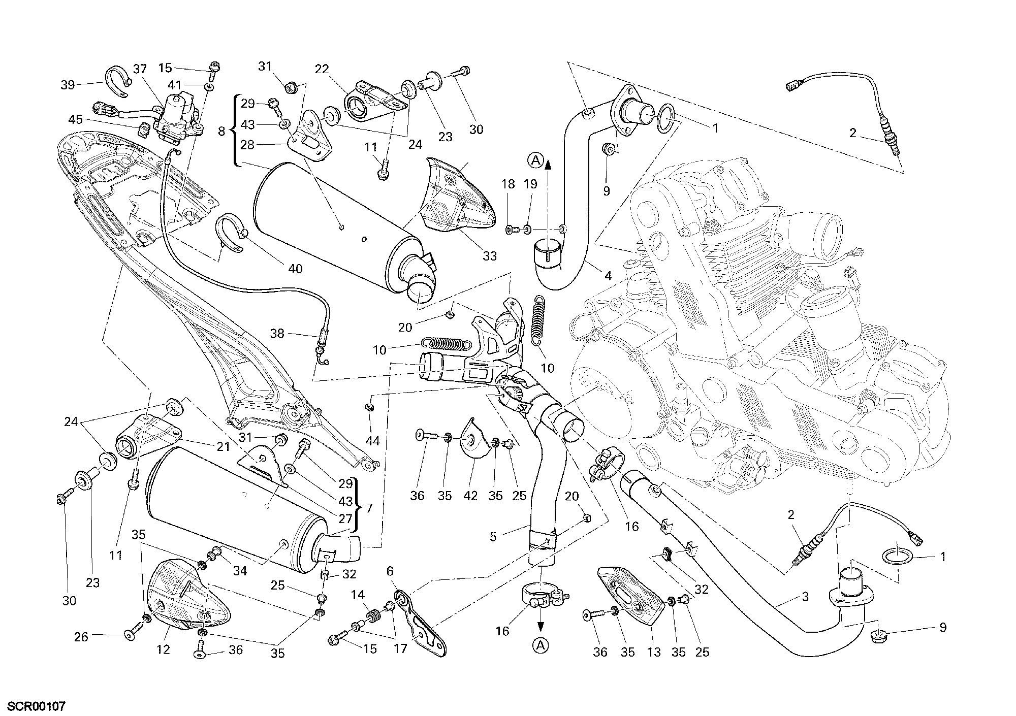 020 ECHAPPEMENT POUR MONSTER 1100 S 2009