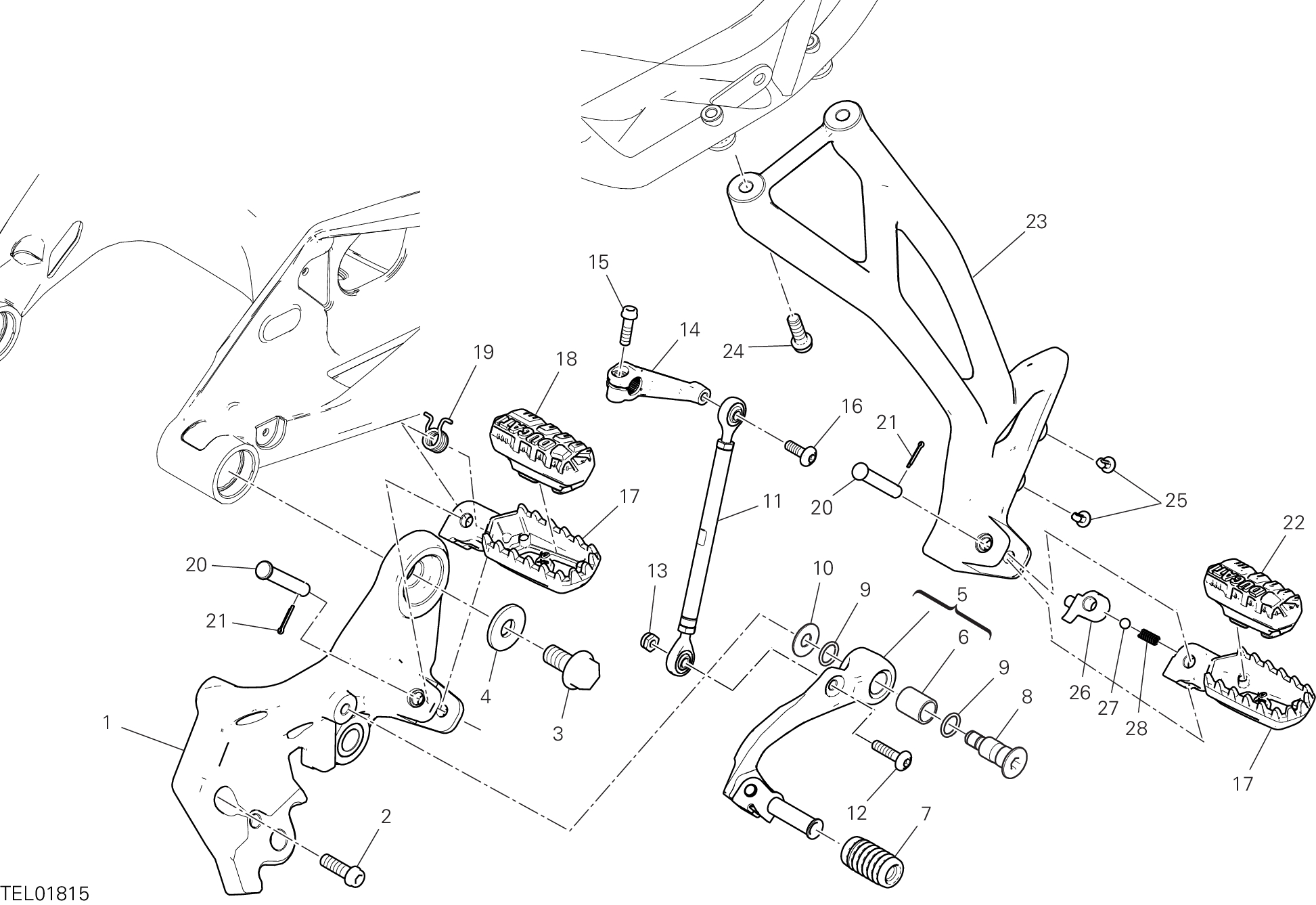 27C REPOSE PIED GAUCHE POUR MULTISTRADA V2 2025