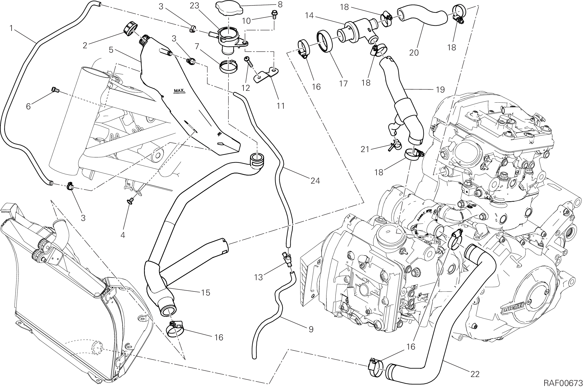 031 CIRCUIT DE REFROIDISSEMENT POUR XDIAVEL S 2023