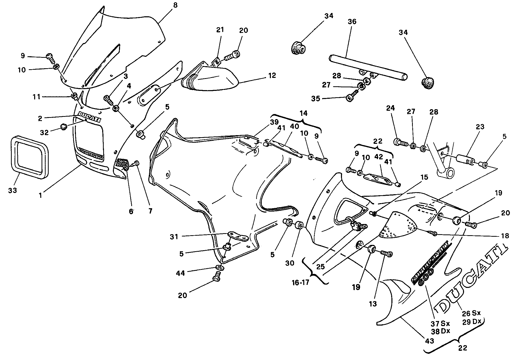 34A HABILLAGE DM 003552 POUR SUPERSPORT 600 SS 1991