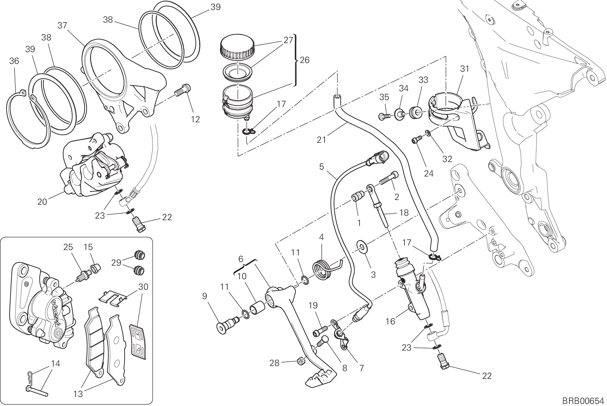025 SYSTEME DE FREIN ARRIERE POUR MULTISTRADA 1260 ABS 2019