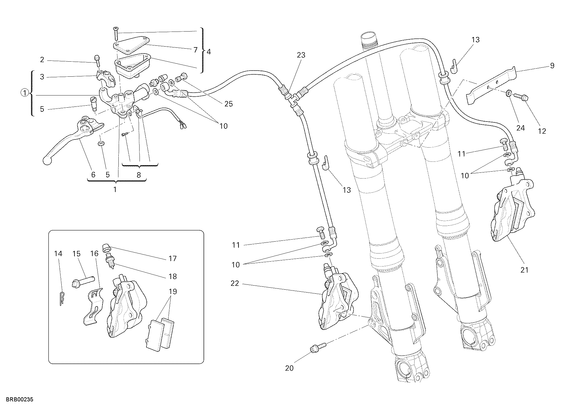 028 SYSTEME DE FREIN AVANT POUR MULTISTRADA 1100 2009
