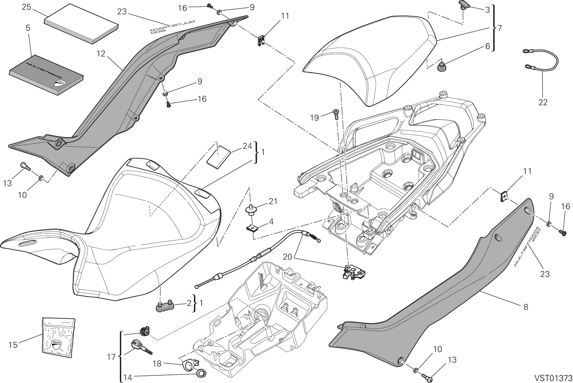 033 SELLE POUR MULTISTRADA 1200 ABS 2014