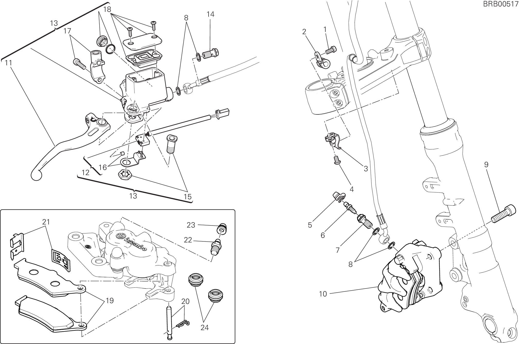 024 SYSTEME DE FREIN AVANT POUR SCRAMBLER SIXTY2 2016