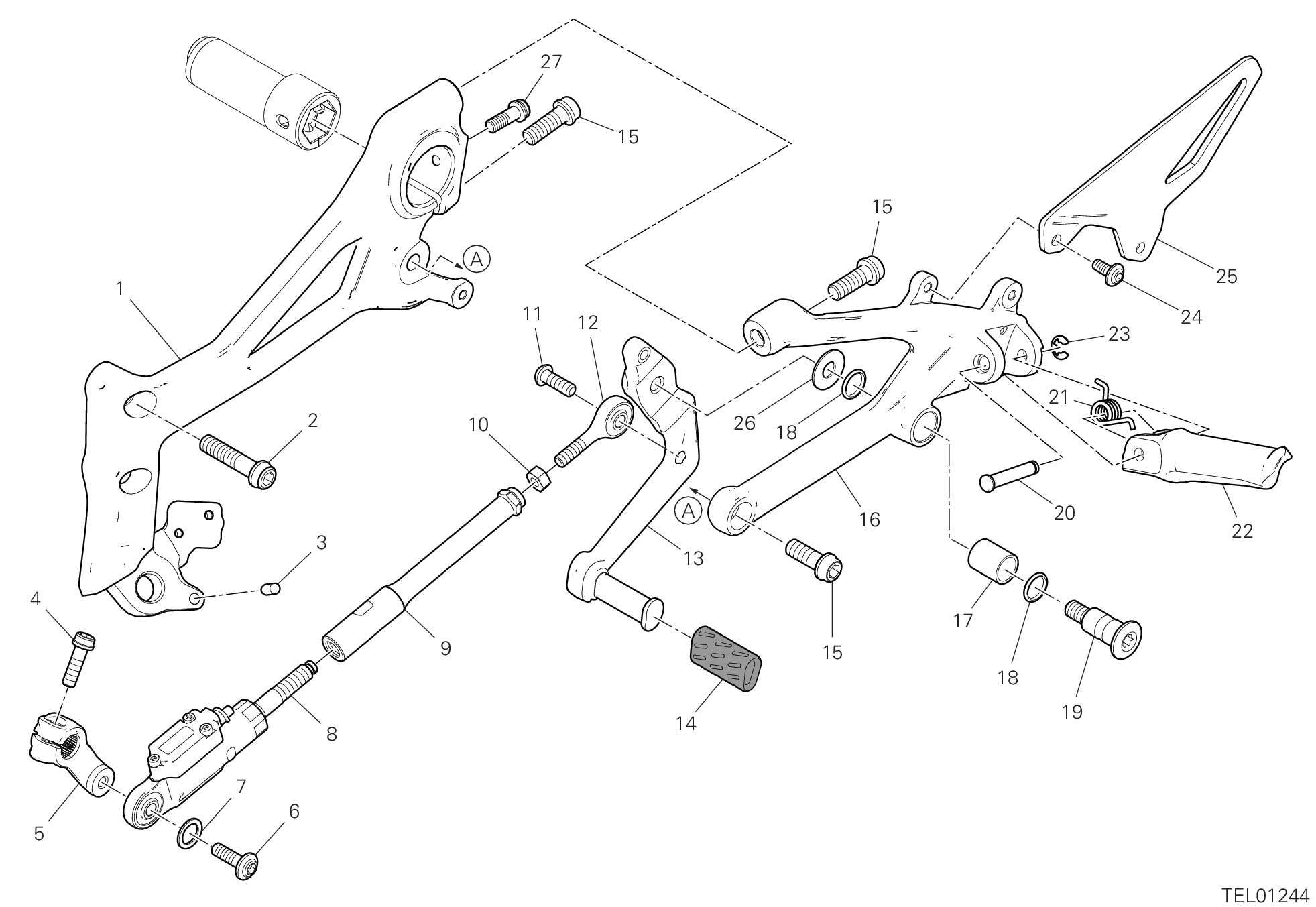 26A REPOSE PIED GAUCHE POUR SUPERBIKE PANIGALE V4 R 2023