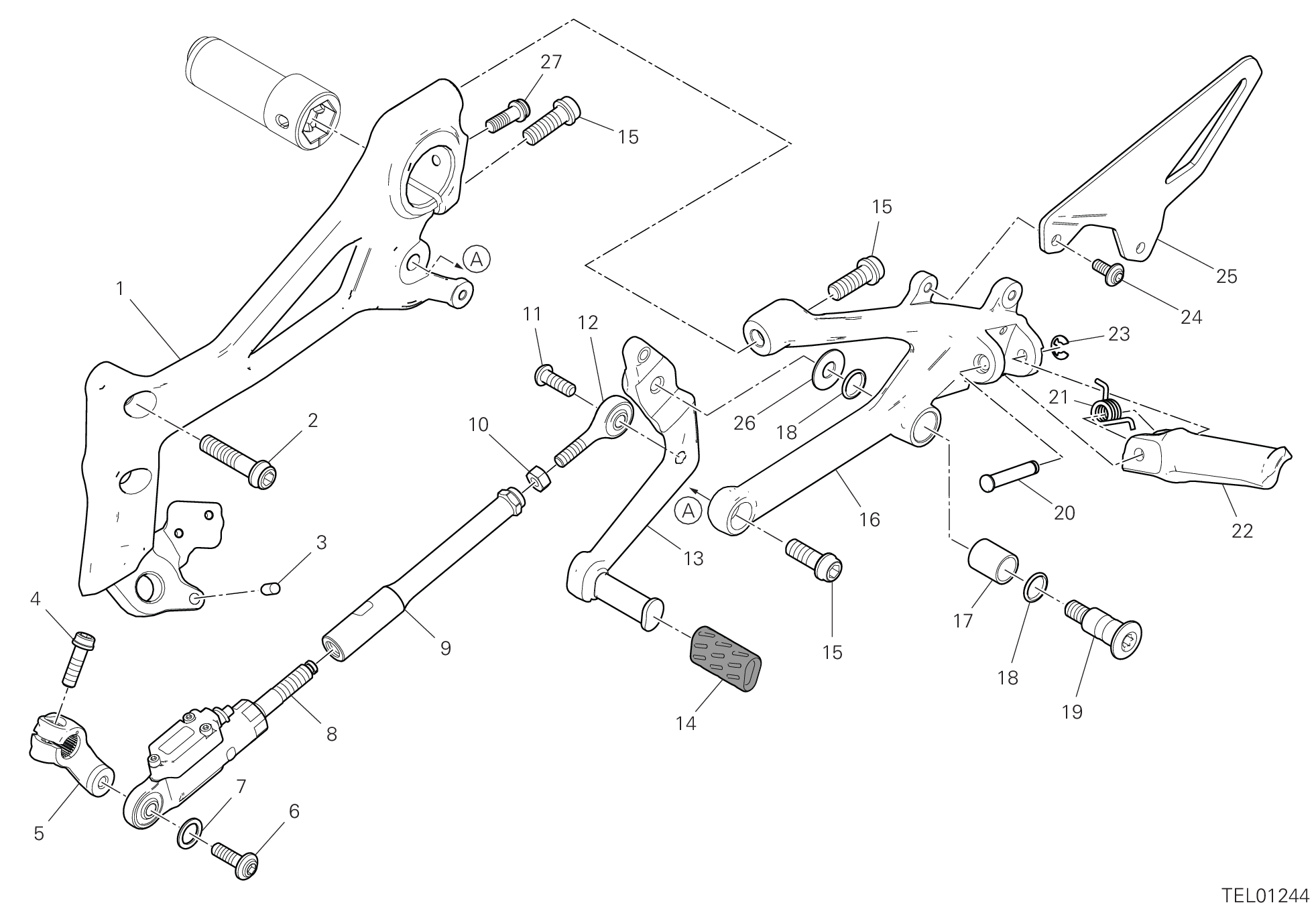 26A REPOSE PIED GAUCHE POUR SUPERBIKE PANIGALE V4 R 2019