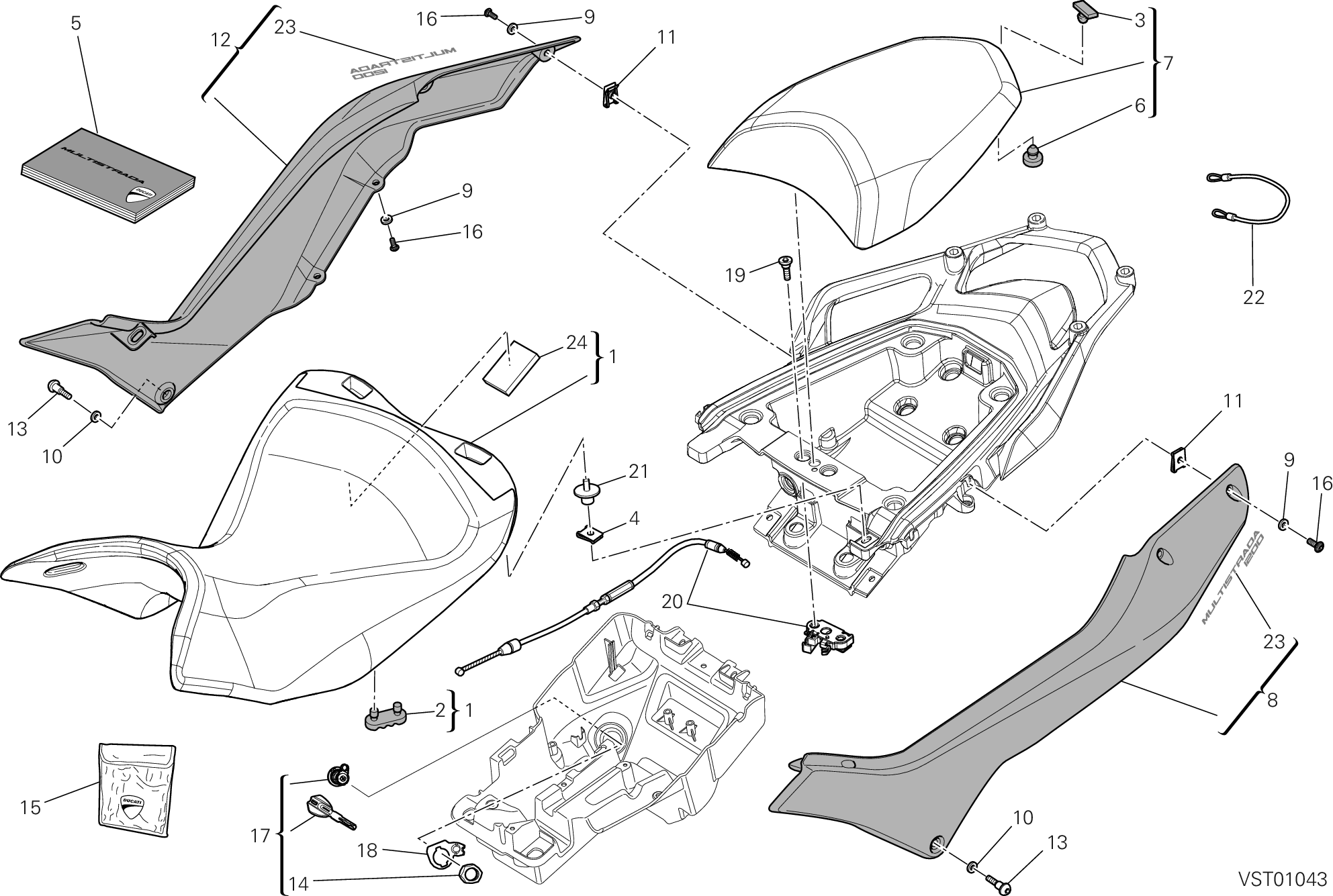 033 SELLE POUR MULTISTRADA 1200 ABS 2012