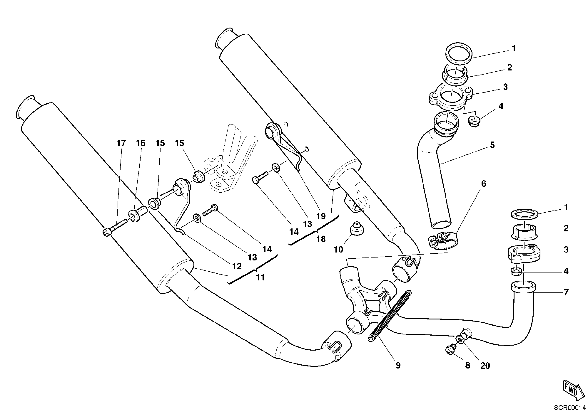 017 ECHAPPEMENT POUR SPORT TOURING ST2 2002