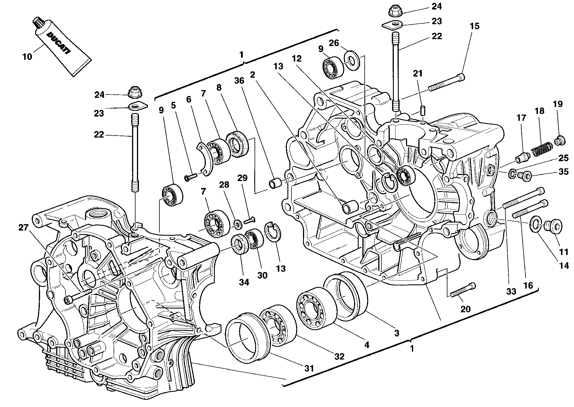 010 CARTER MOTEUR POUR SUPERBIKE 916 SPS 1998