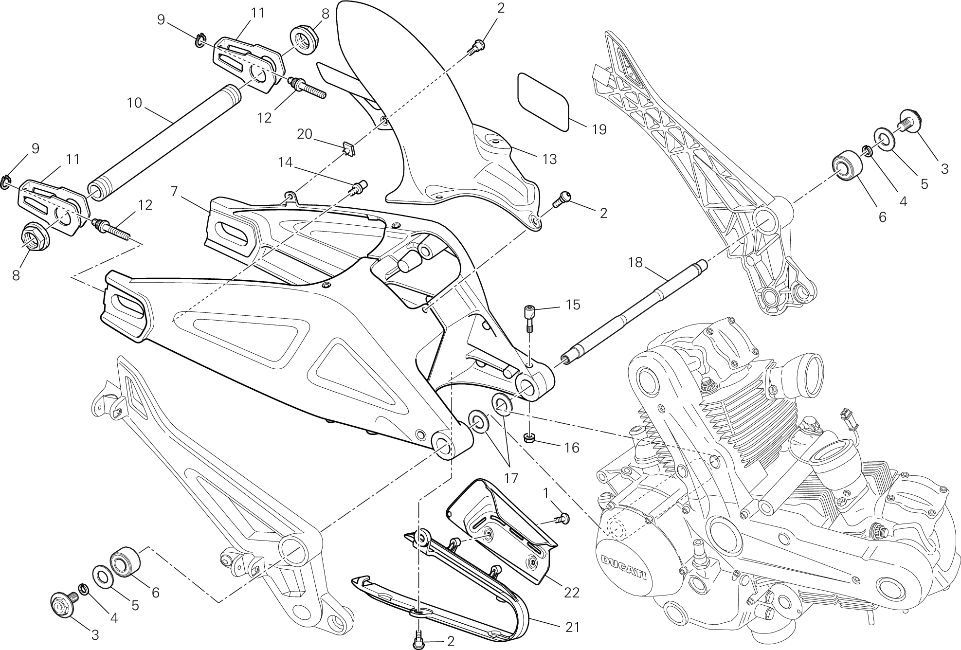 032 BRAS OSCILLANT POUR MONSTER 659 AUSTRALIA 2013