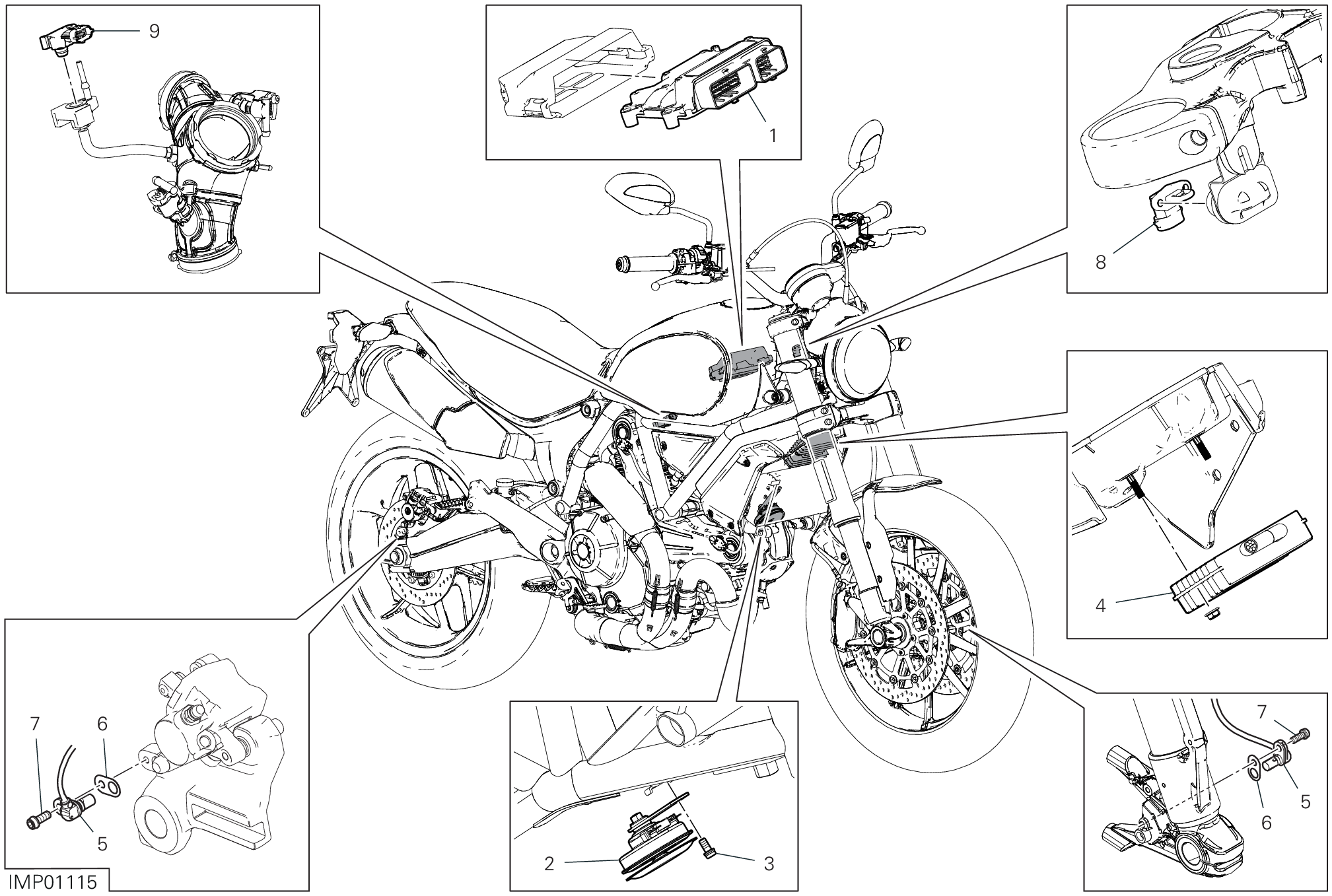 13D DISOISITIF ELECTRIQUES POUR SCRAMBLER 1100 SPECIAL 2019