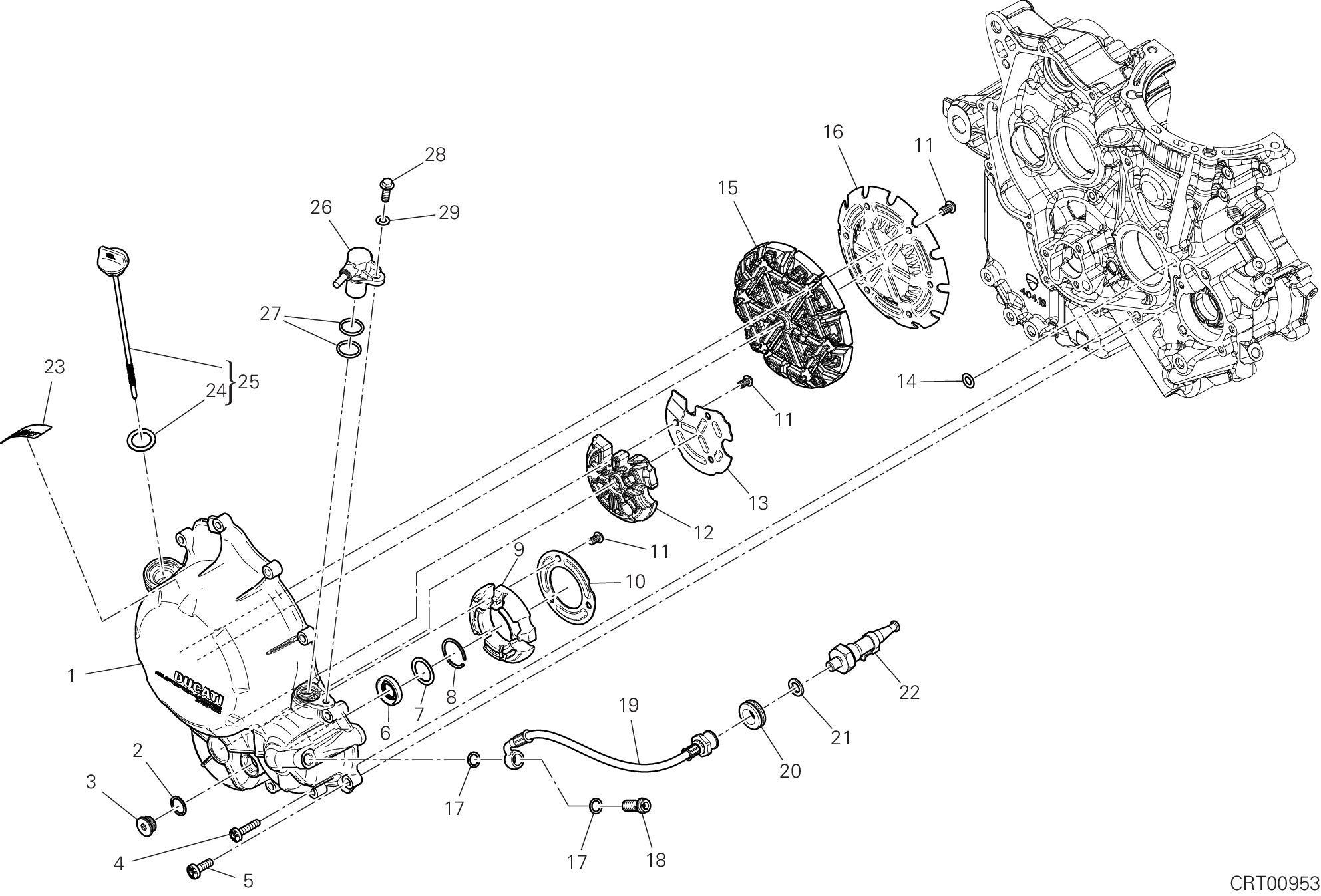 04A COUVERCLE EMBRAYAGE POUR HYPERMOTARD 698 MONO 2024