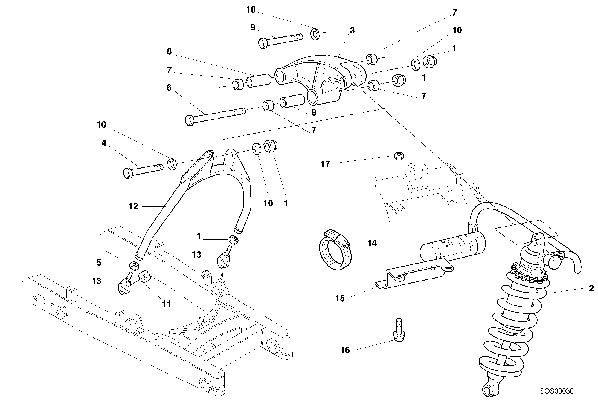 33A AMORTISSEUR ARRIERE M900 SPECIAL POUR MONSTER 900 2000