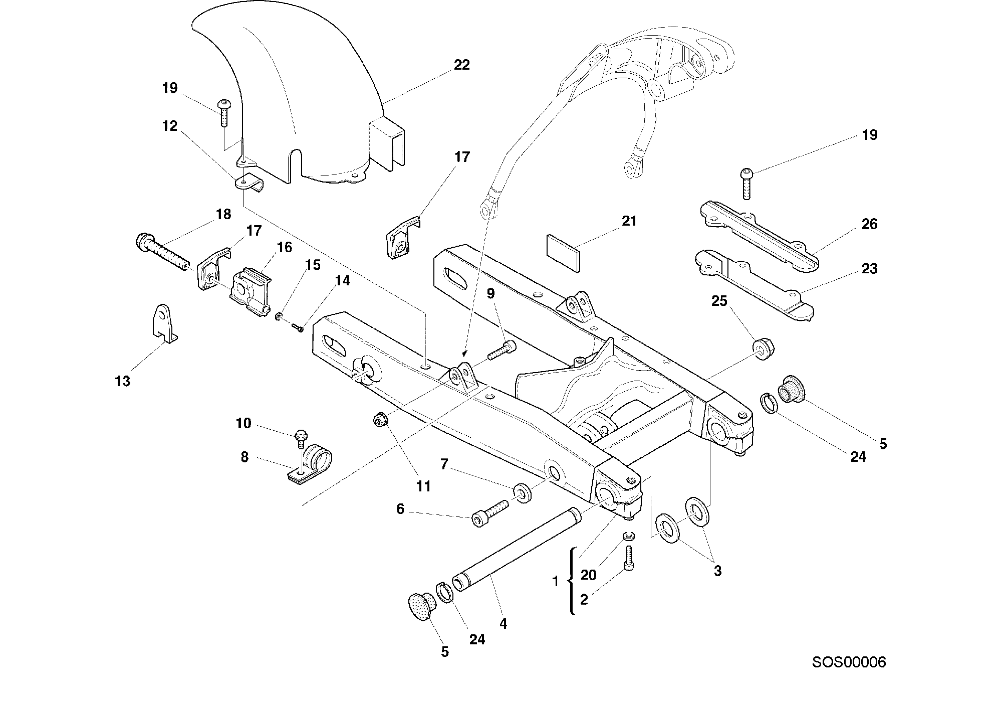 033 BRAS OSCILLANT POUR MONSTER 400 2001
