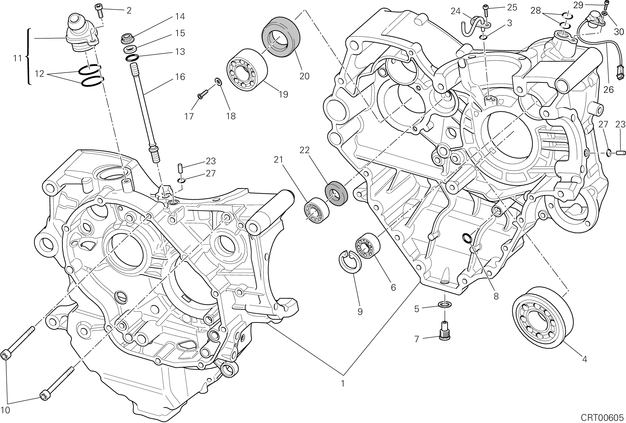 010 CARTER MOTEUR POUR SUPERBIKE 848 EVO 2012
