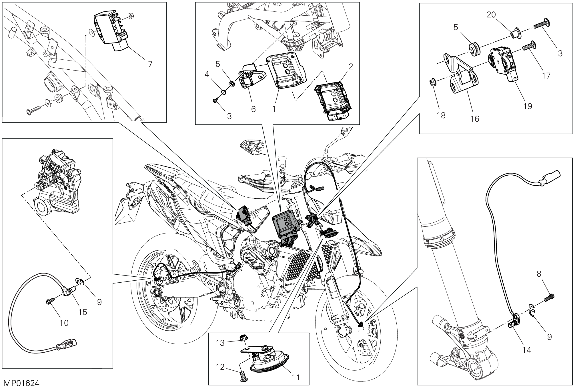 12C DISOISITIF ELECTRIQUES POUR HYPERMOTARD 698 MONO 2024