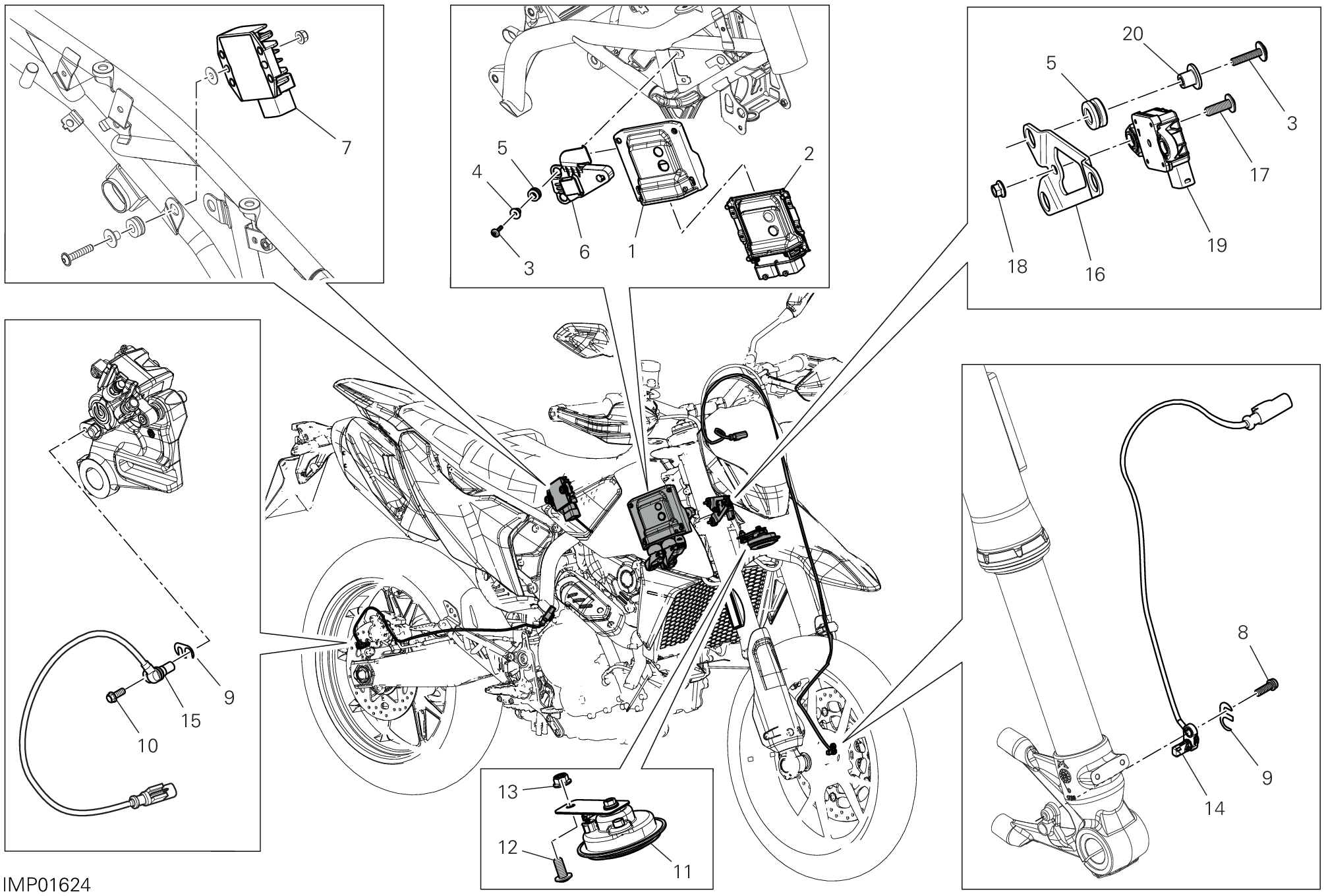 12C DISOISITIF ELECTRIQUES POUR HYPERMOTARD 698 MONO 2025