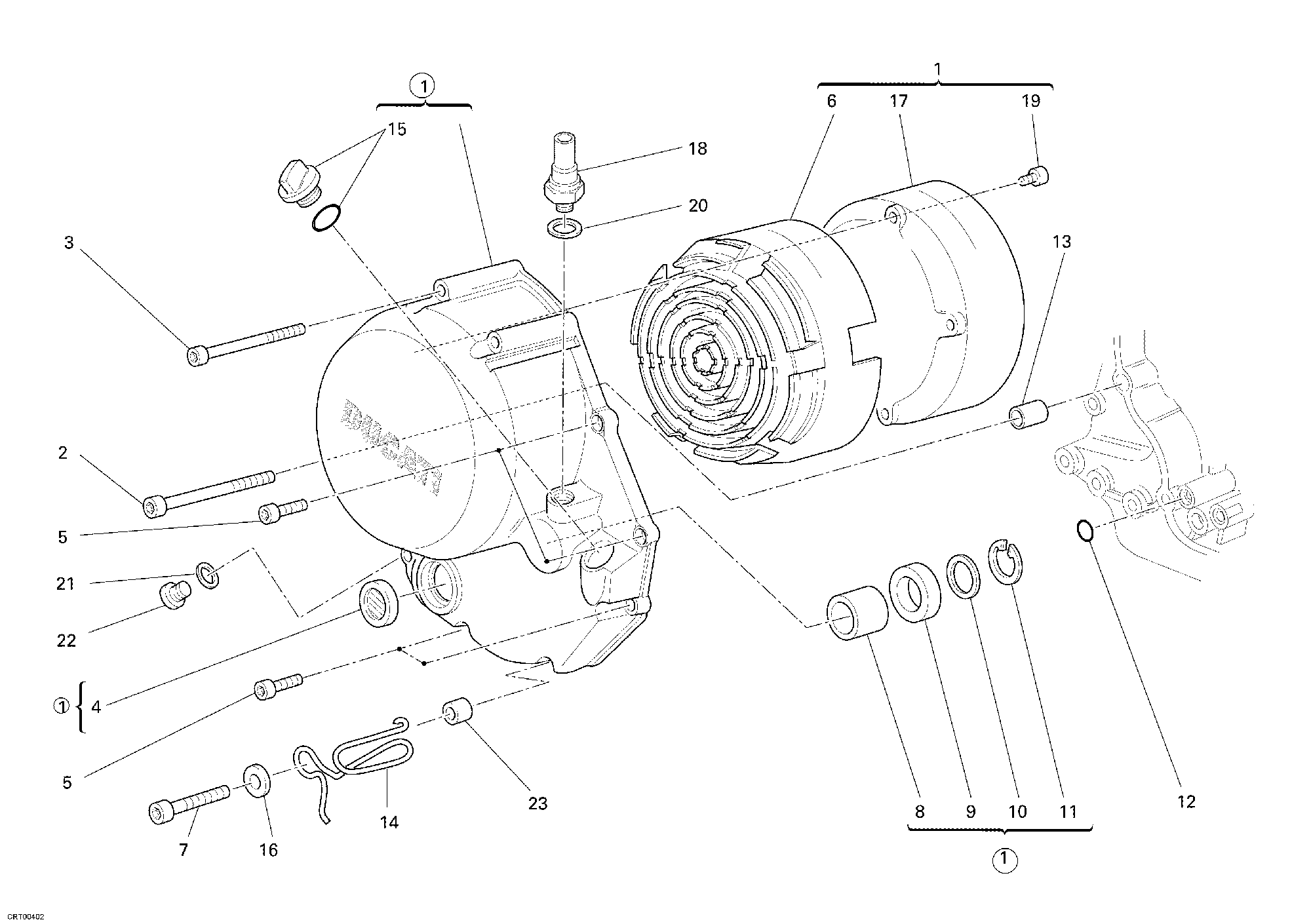 005 COUVERCLE EMBRAYAGE POUR MULTISTRADA 1100 2009
