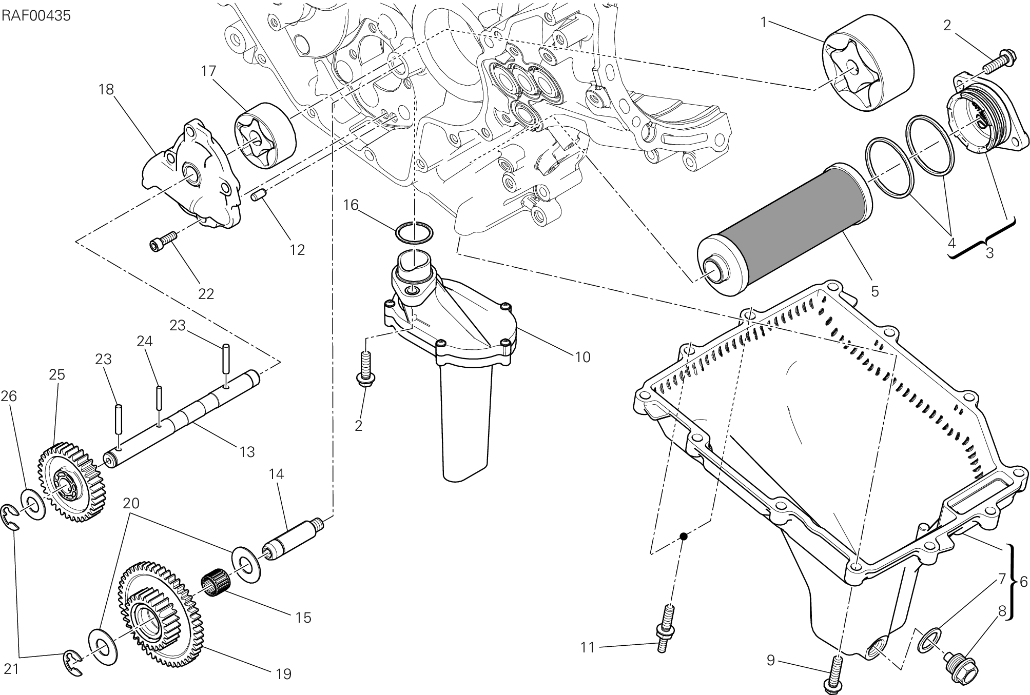 009 POMPE A HUILE FILTRE POUR SUPERBIKE 1199 PANIGALE 2012