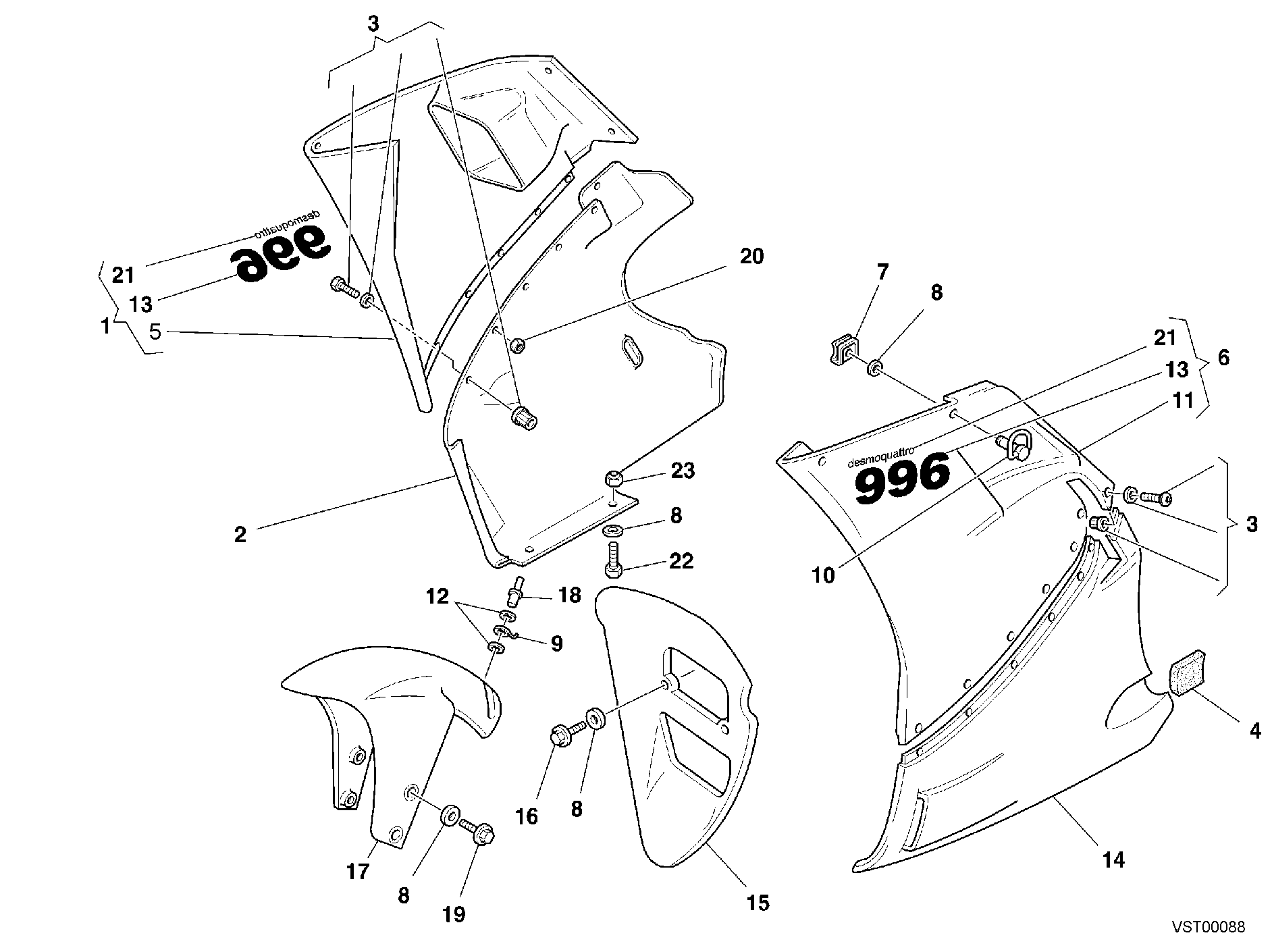 36A HABILLAGE POUR SUPERBIKE 996 S 2001