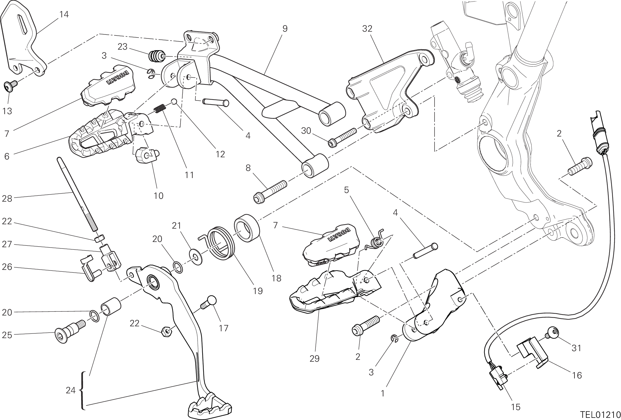 26B REPOSE PIEDS DROIT POUR SCRAMBLER DESERT SLED 2022