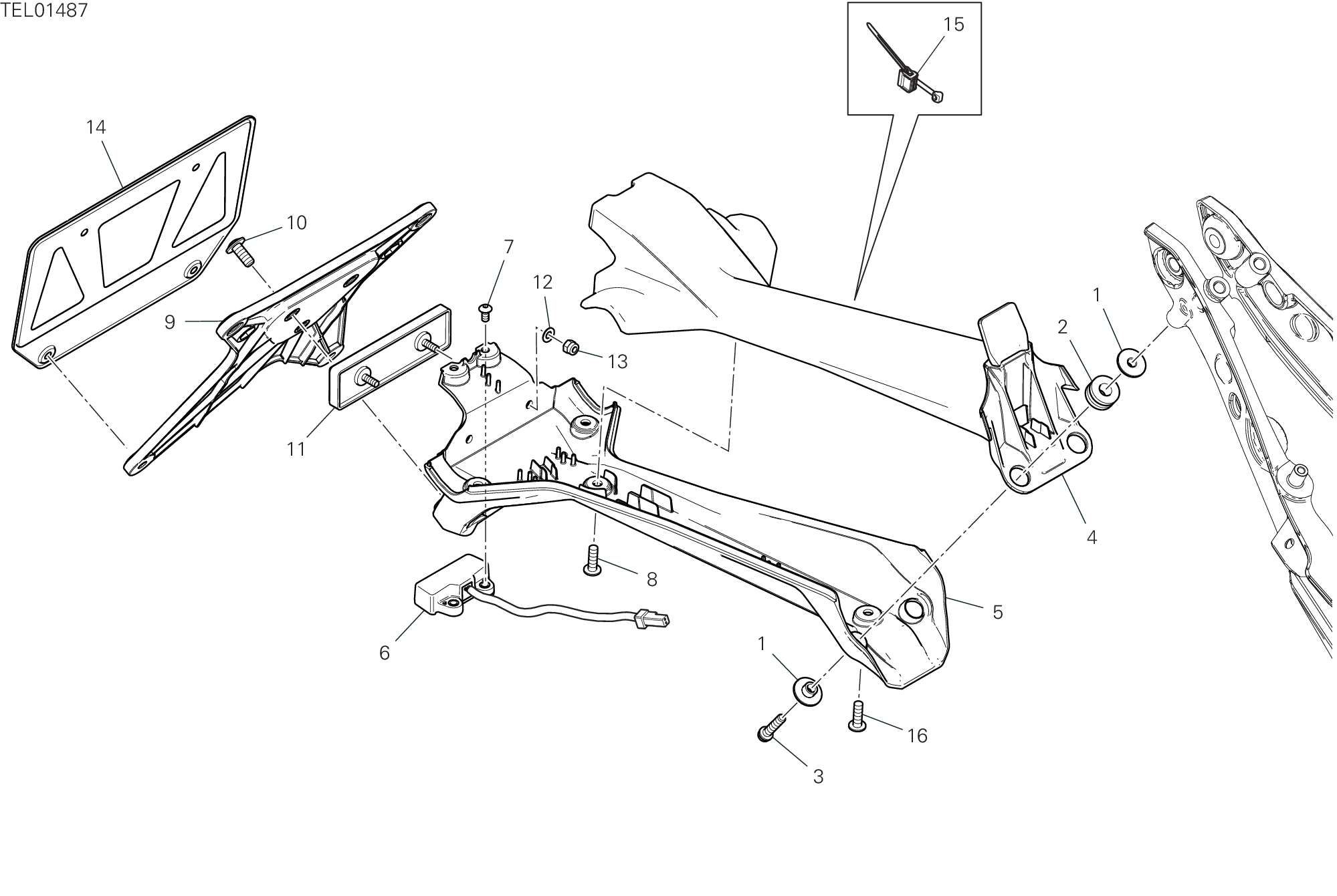 21A PORTE BALAI POUR SUPERBIKE PANIGALE V4 R 2023