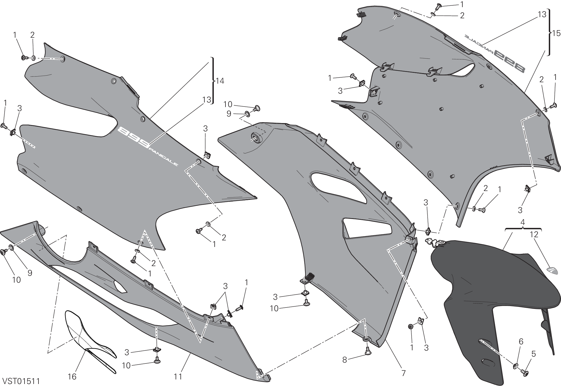 34A CARENATURA POUR SUPERBIKE 899 PANIGALE ABS 2015