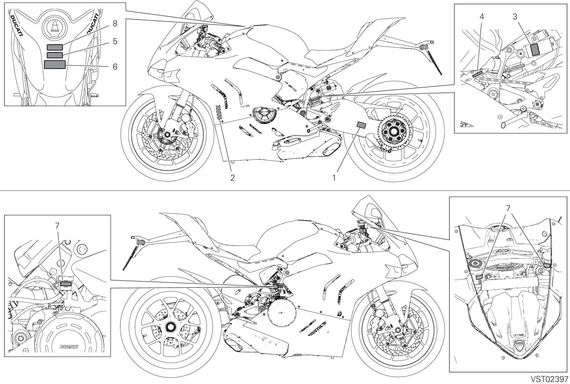 38A POSITIONNEMENT DE PLACEMENT POUR SUPERBIKE PANIGALE V4 R 2023