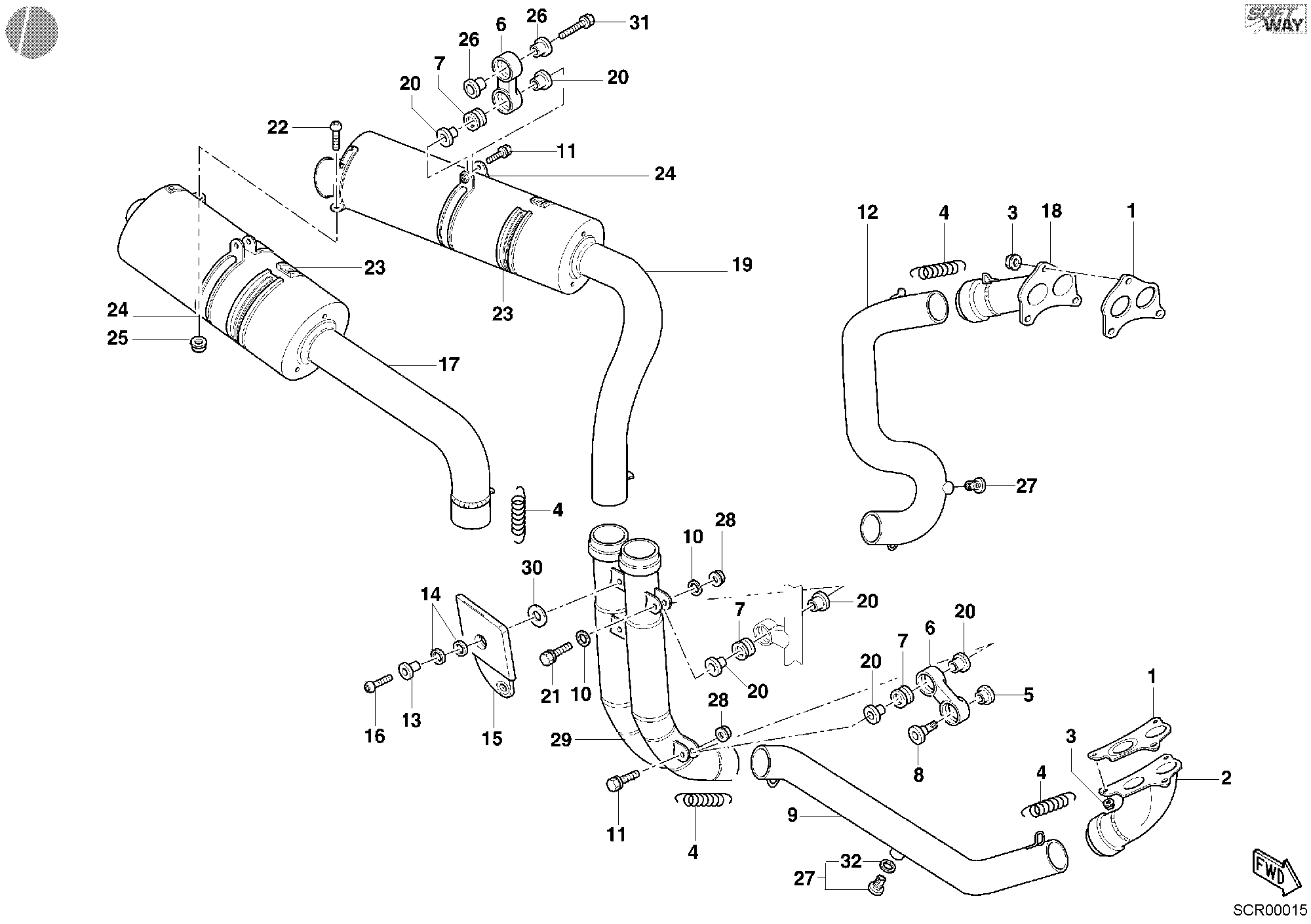 019 ECHAPPEMENT POUR SUPERBIKE 748 S 2002