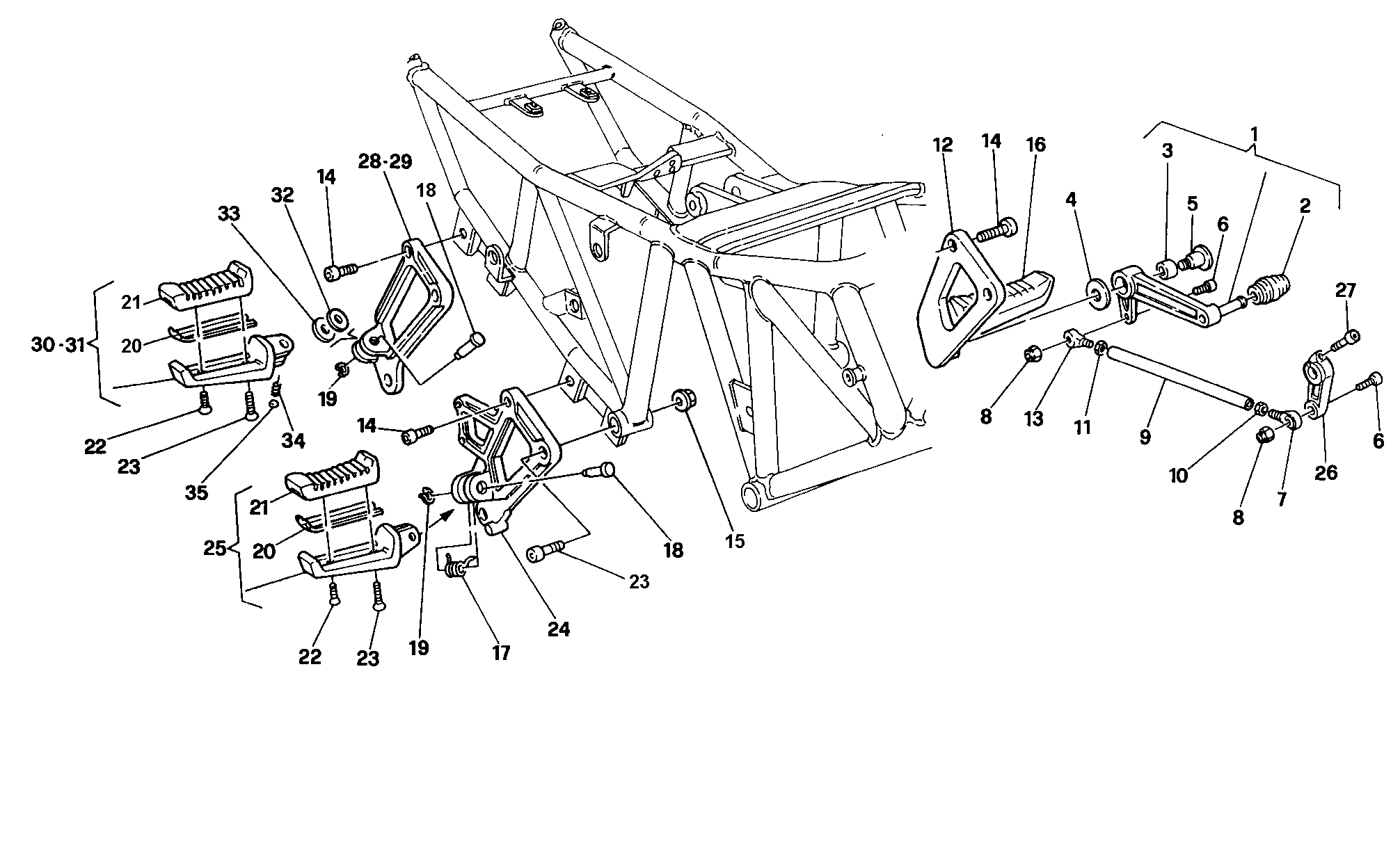 128 REPOSE PIEDS FM 002305 POUR SUPERSPORT 900 SS 1995