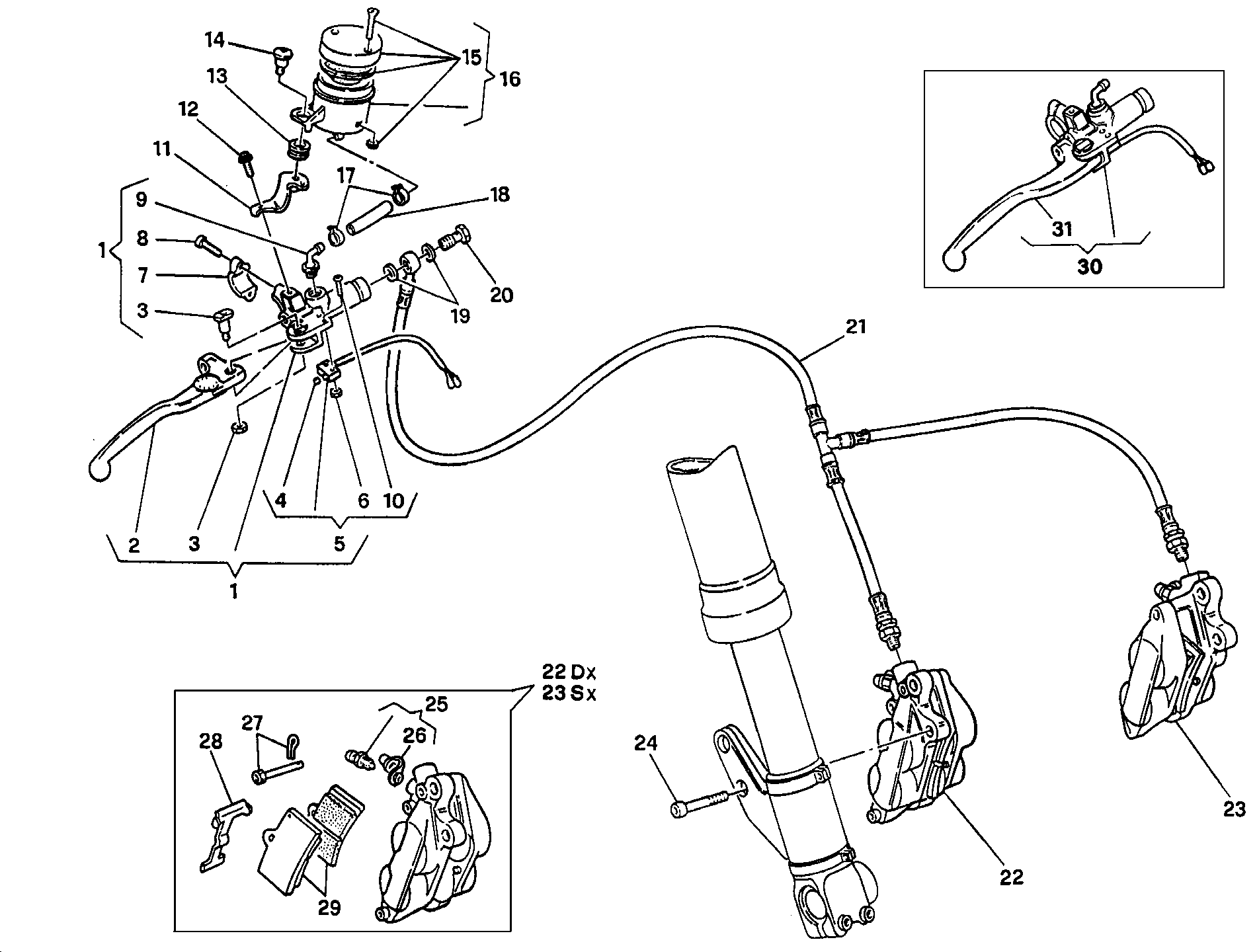 025 SYSTEME DE FREIN AVANT POUR SUPERBIKE 916 1994