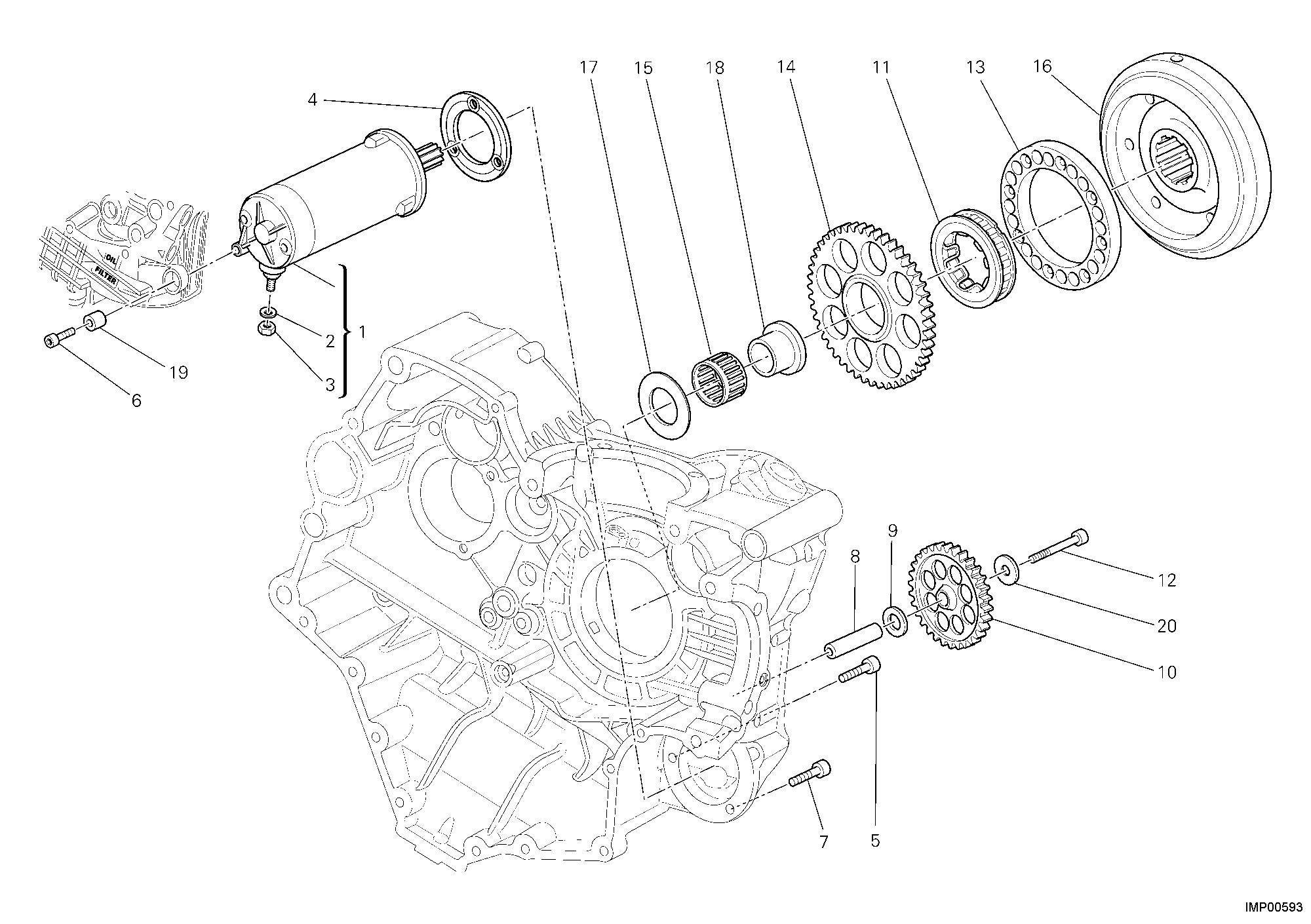 012 DEMARREUR ELECTRIQUE POUR SUPERBIKE 1098 R BAYLISS 2009