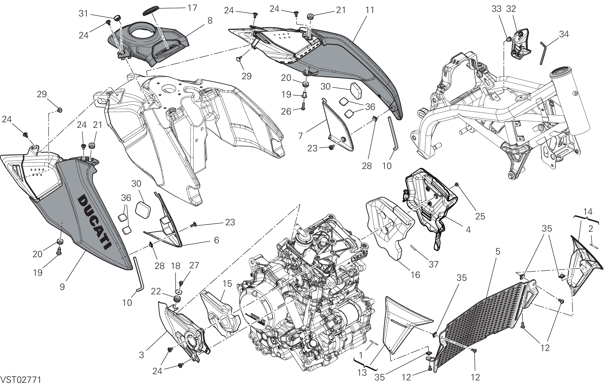 36B HABILLAGE POUR HYPERMOTARD 698 MONO 2025