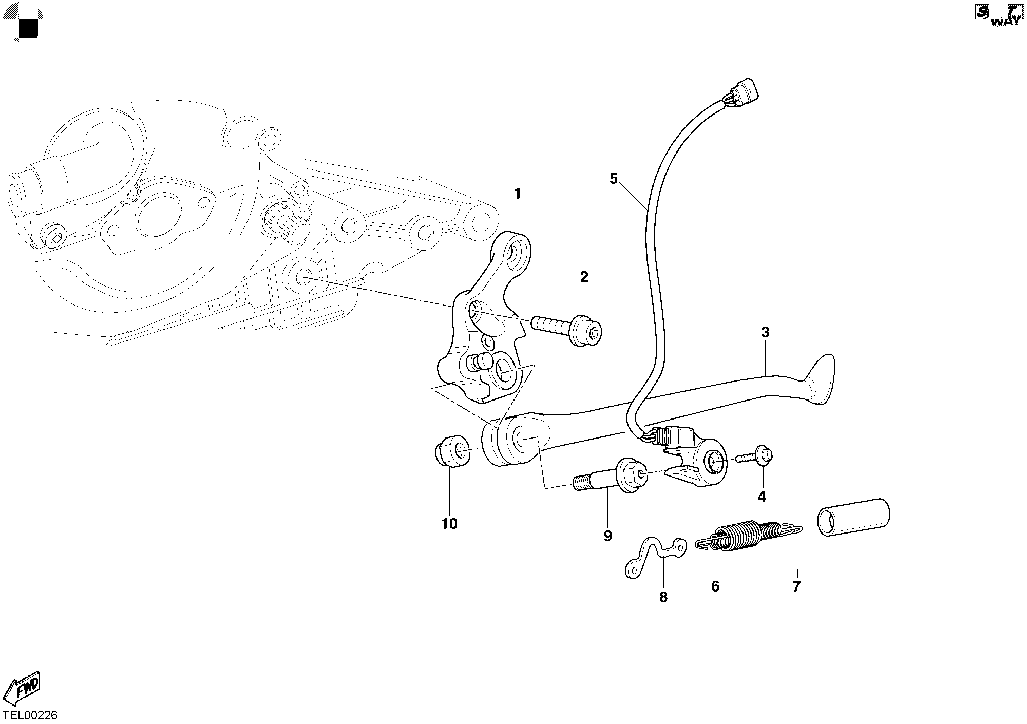 025 BEQUILLE LATERALE POUR MONSTER S4R 2003