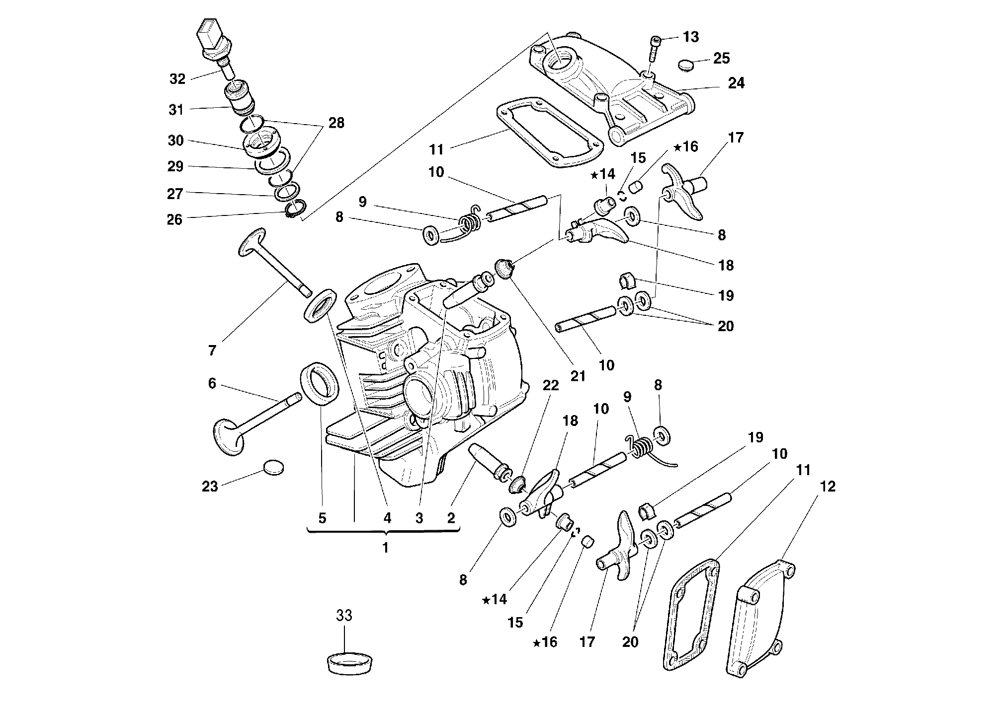 015 CULASSE HORIZONTALE POUR MONSTER 900 2000