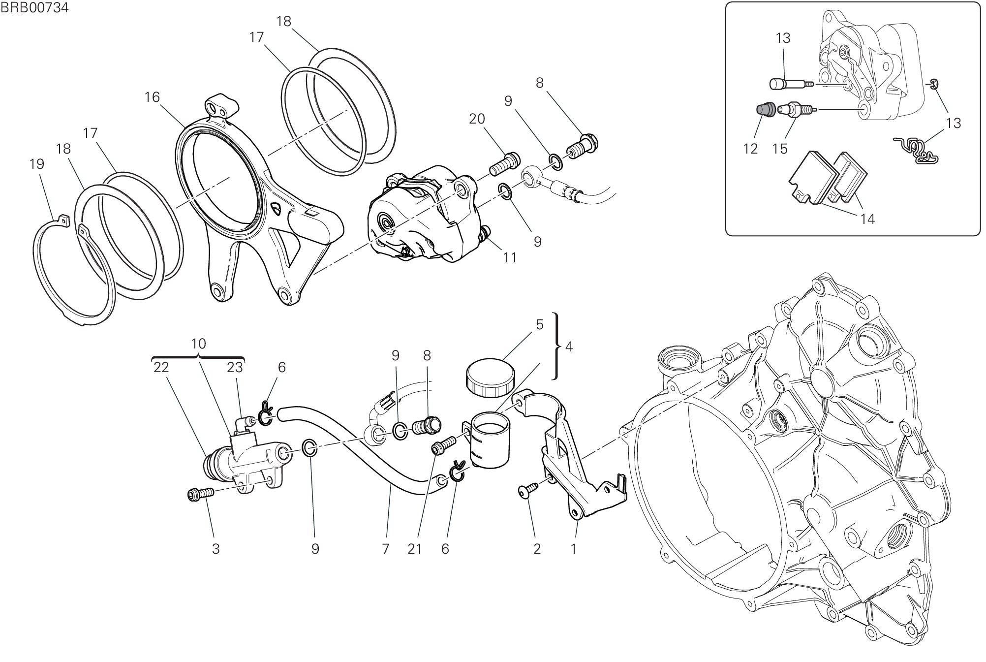 20D SYSTEME DE FREIN ARRIERE POUR SUPERBIKE SUPERLEGGERA V4 2020