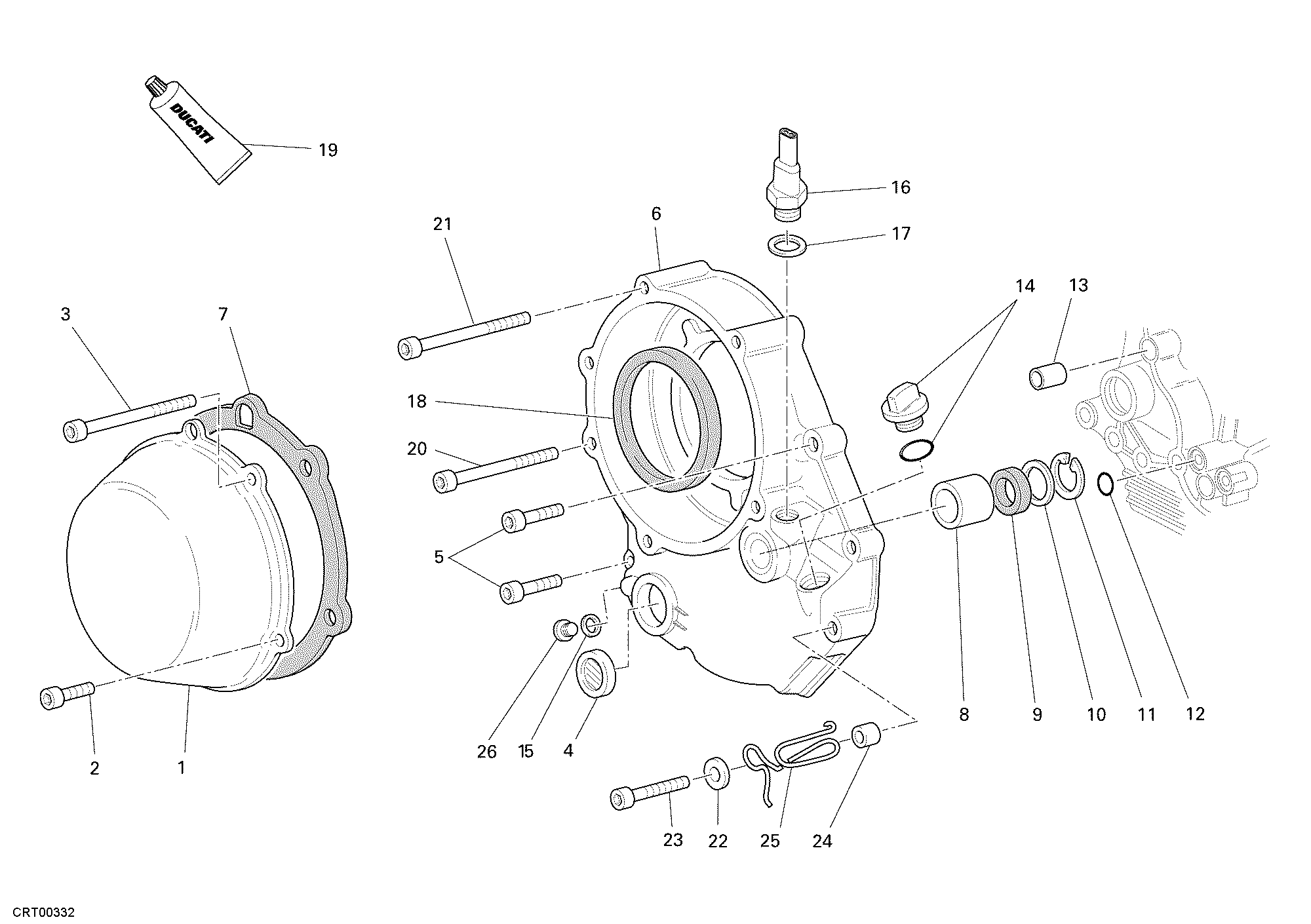 005 COUVERCLE EMBRAYAGE POUR SPORTCLASSIC SPORT 1000 SINGLE SEAT 2006