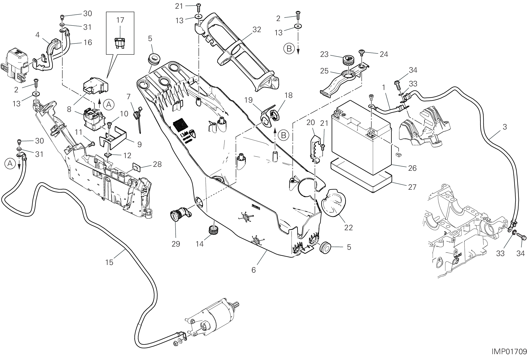 13D SUPPORT BATTERIE POUR MULTISTRADA V4S 2025
