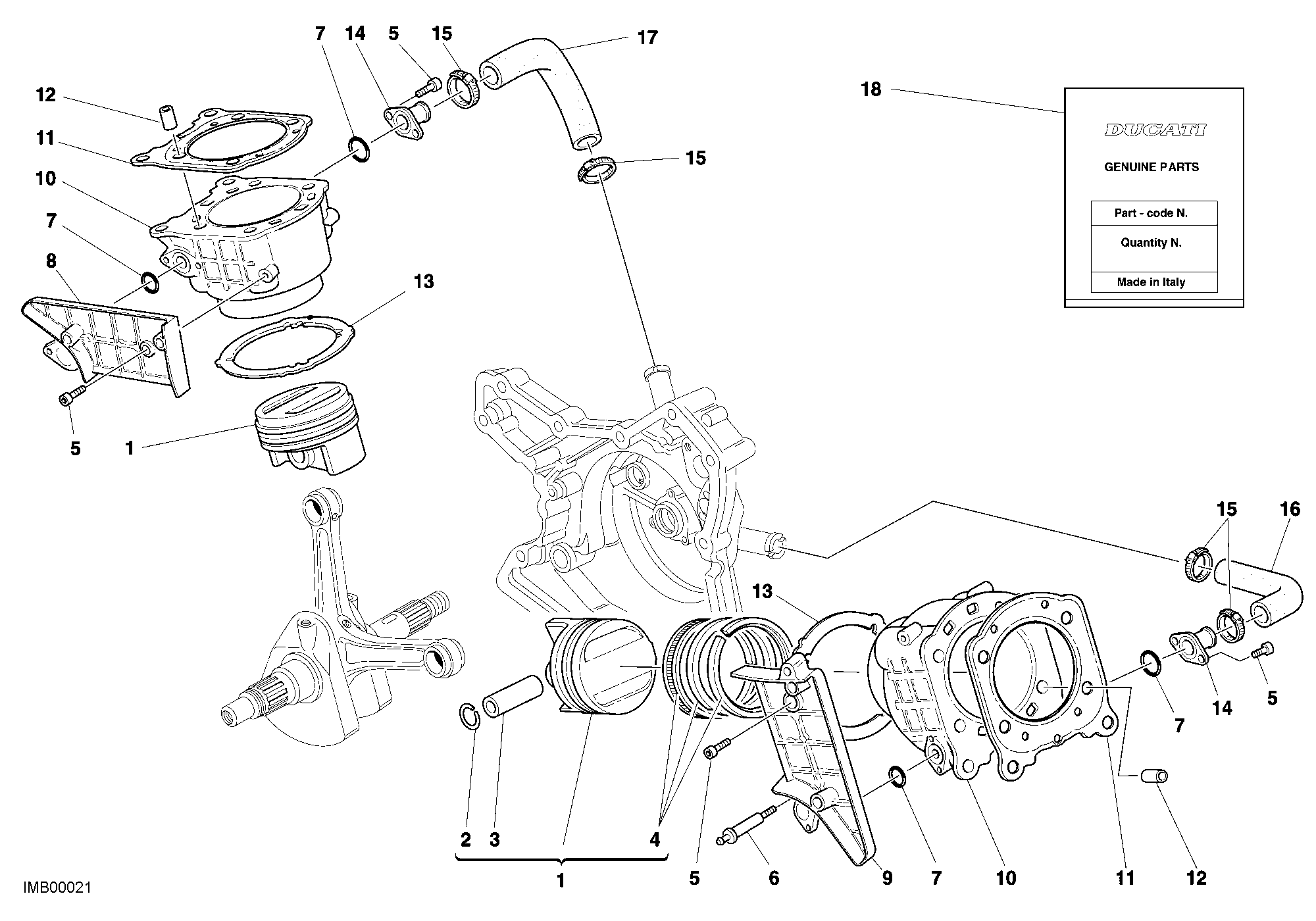 007 CYLINDRE PISTON POUR SUPERBIKE 996 R 2001