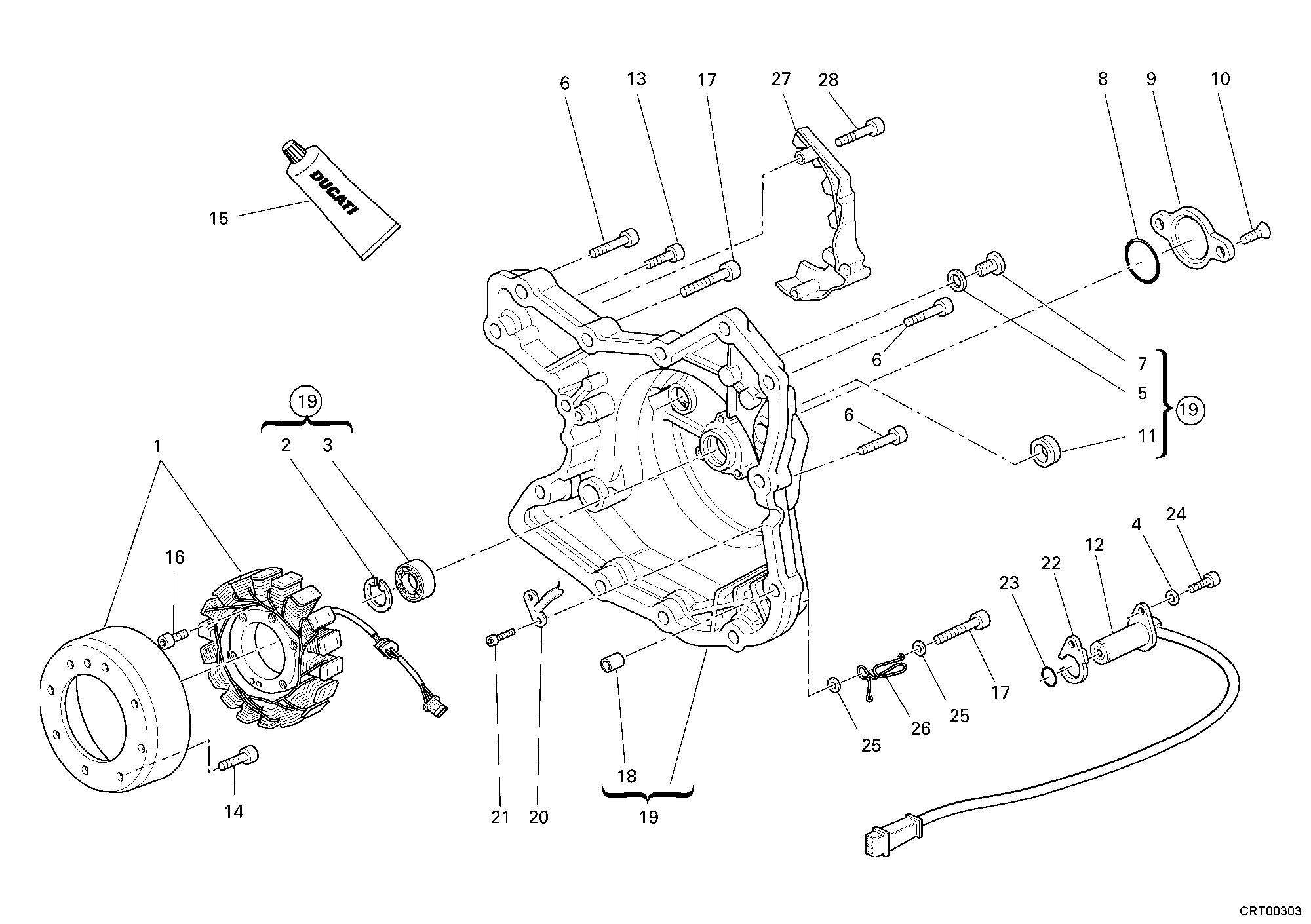 011 COUVERCLE GENERATEUR POUR MULTISTRADA 620 2006