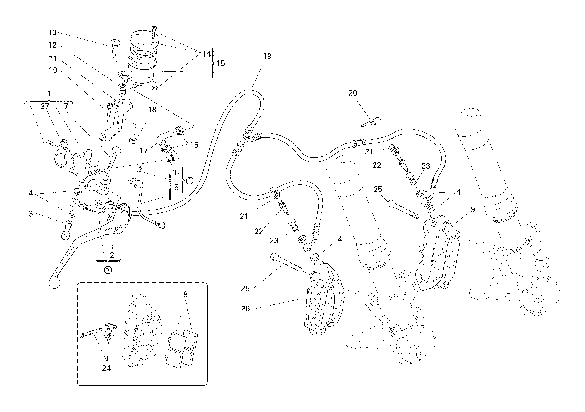 029 SYSTEME DE FREIN AVANT POUR MONSTER S4R 2008
