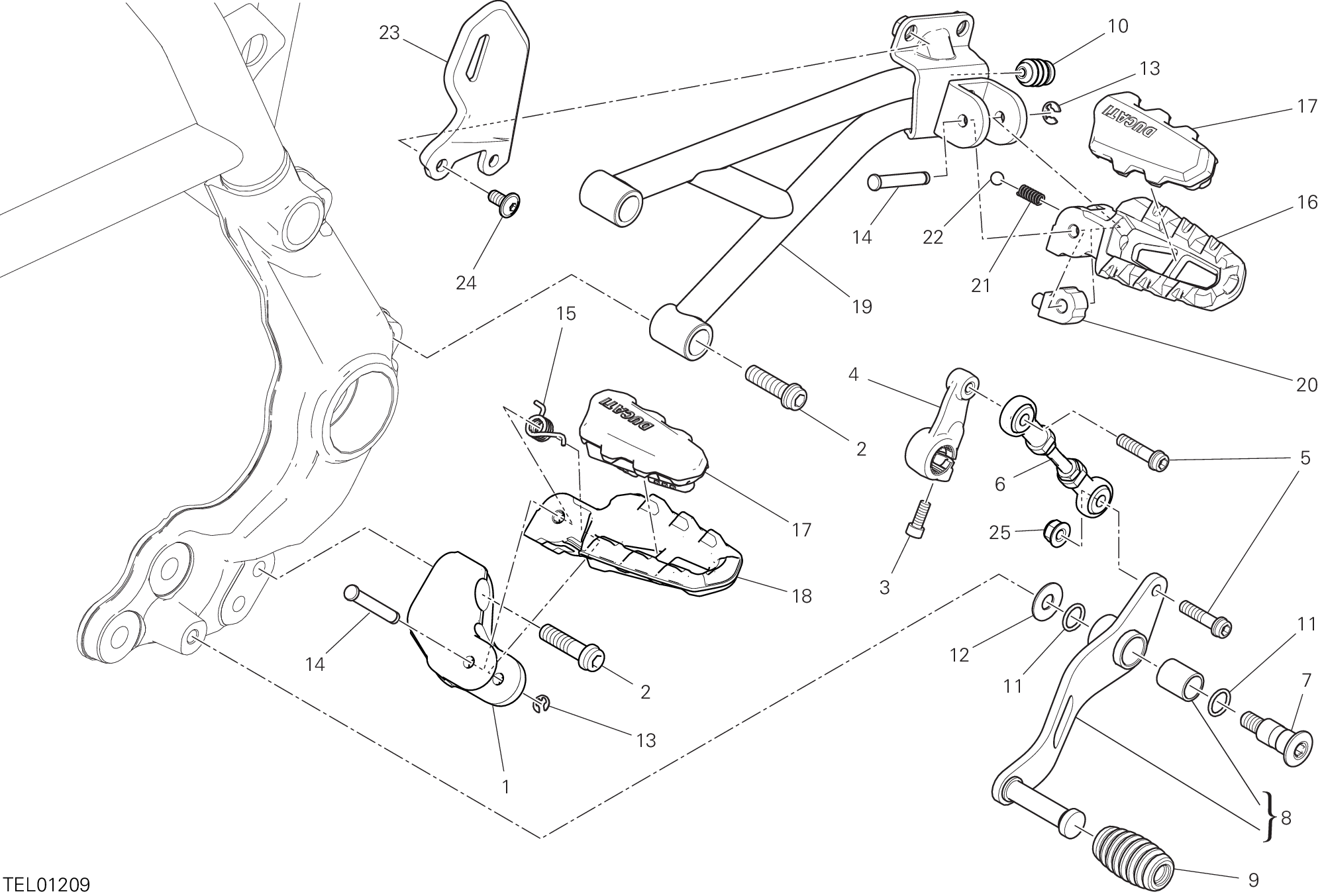 26A REPOSE PIED GAUCHE POUR SCRAMBLER DESERT SLED 2021