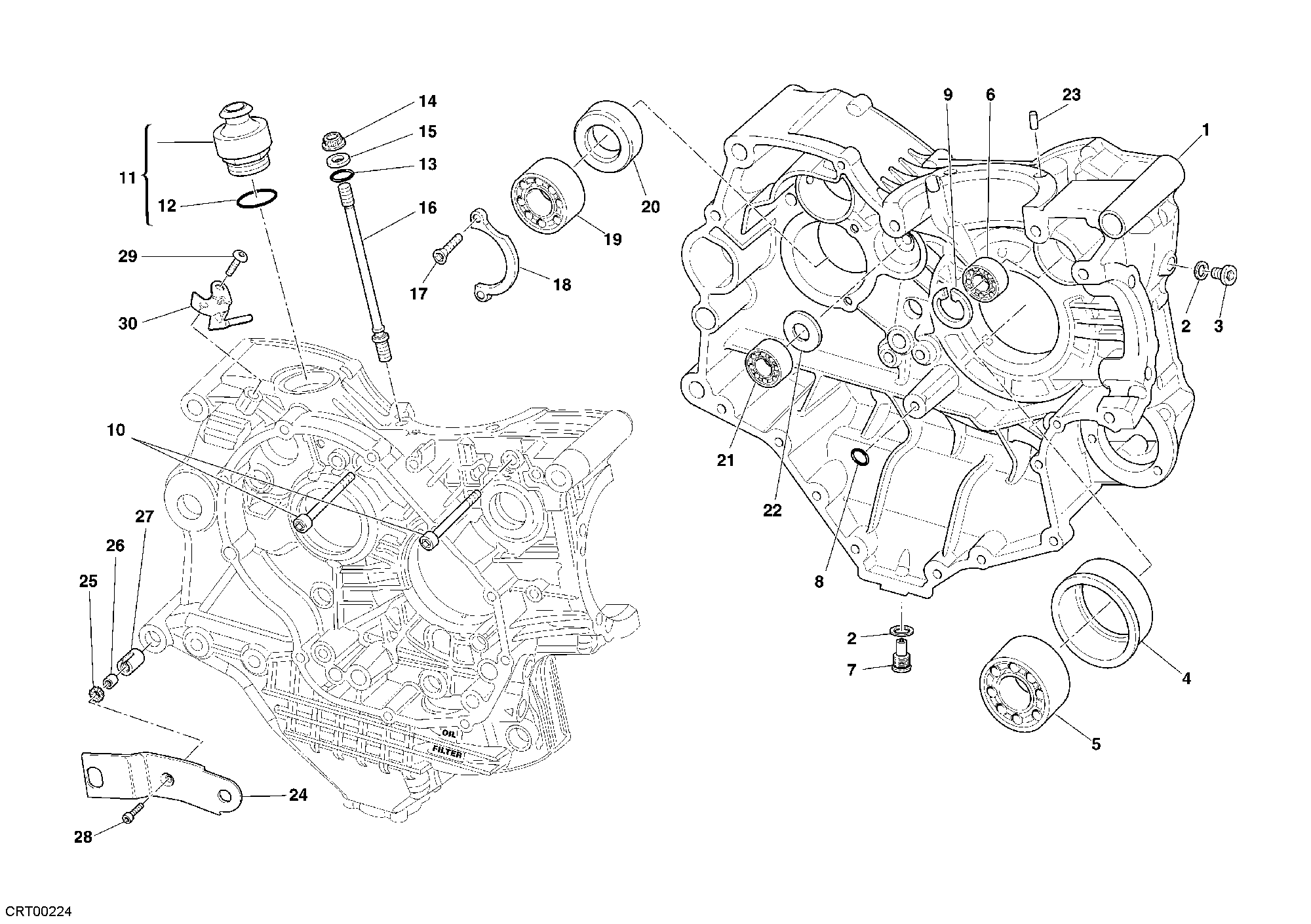 010 CARTER MOTEUR POUR SUPERBIKE 749 R 2005
