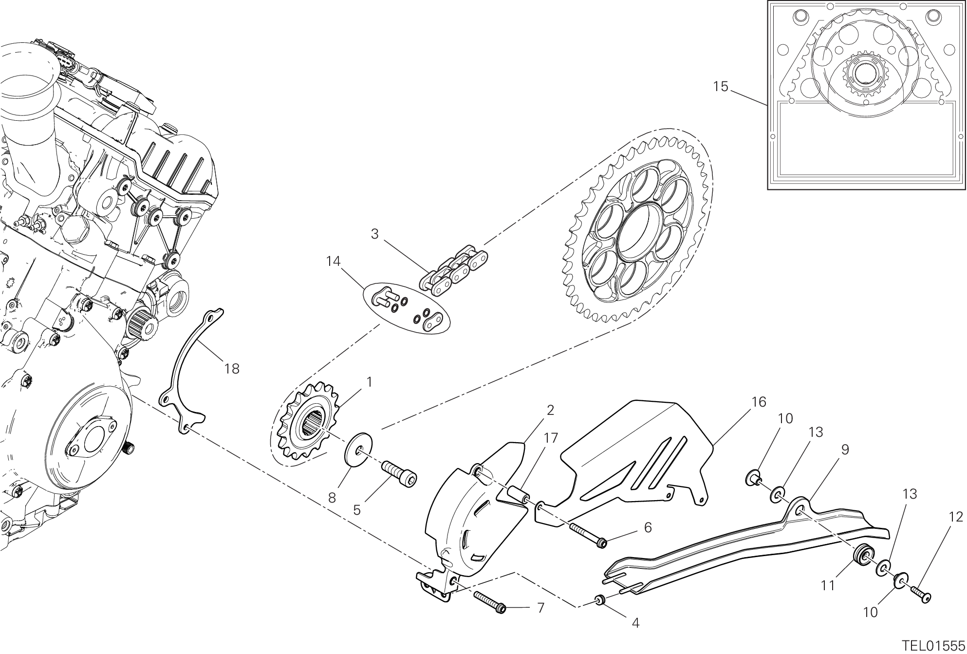17A PIGNON CHAINE POUR SUPERBIKE PANIGALE V4 2022 WORLD CHAMPION MOTOGP REPLICA 63 2024