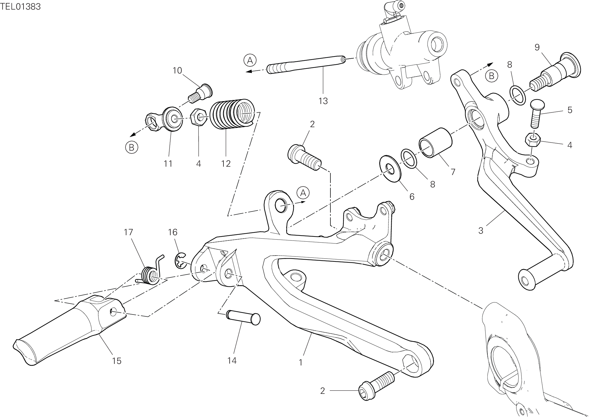 26B REPOSE PIEDS DROIT POUR SUPERBIKE SUPERLEGGERA V4 2021
