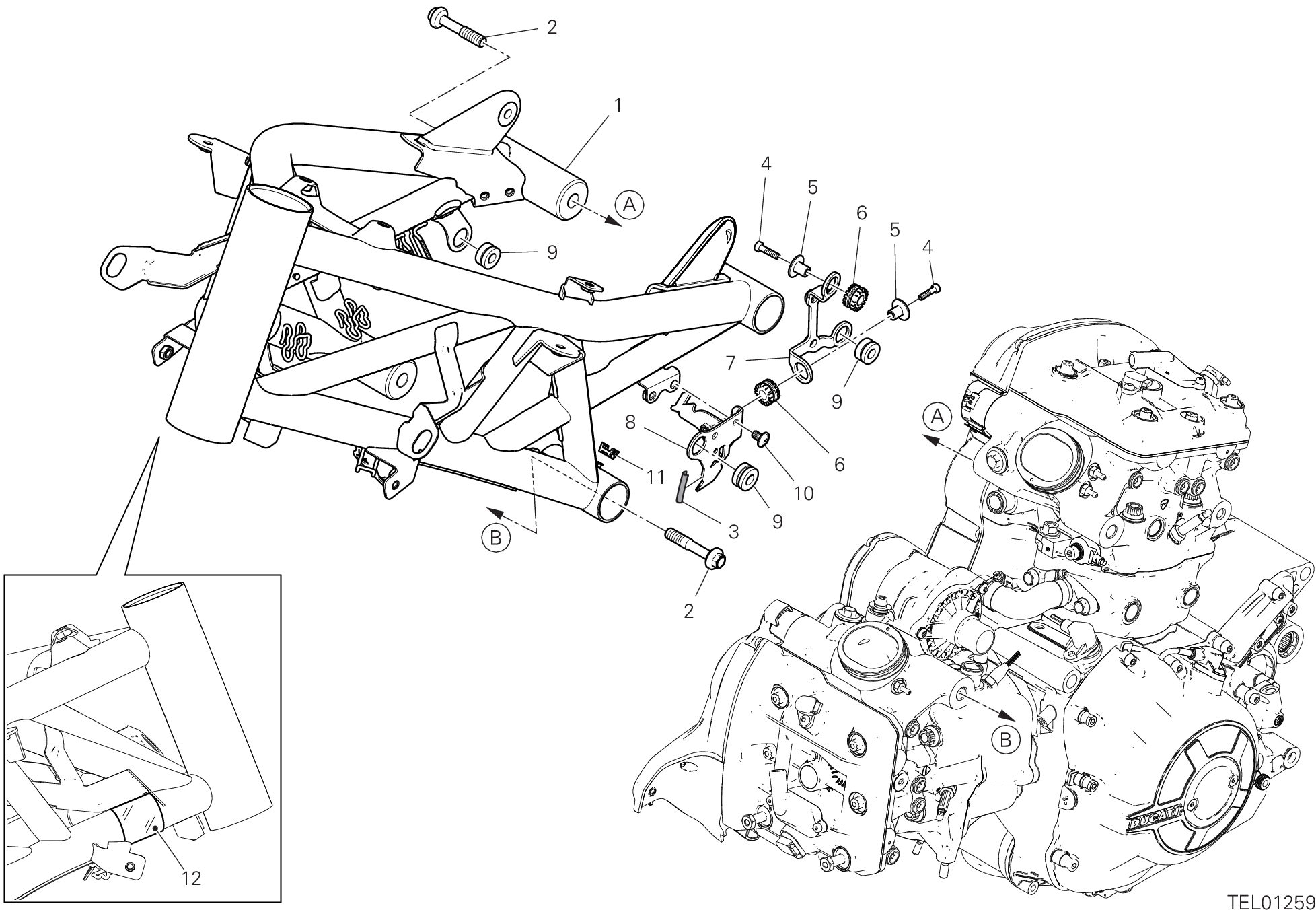 32A CADRE POUR DIAVEL 1260 S 2019
