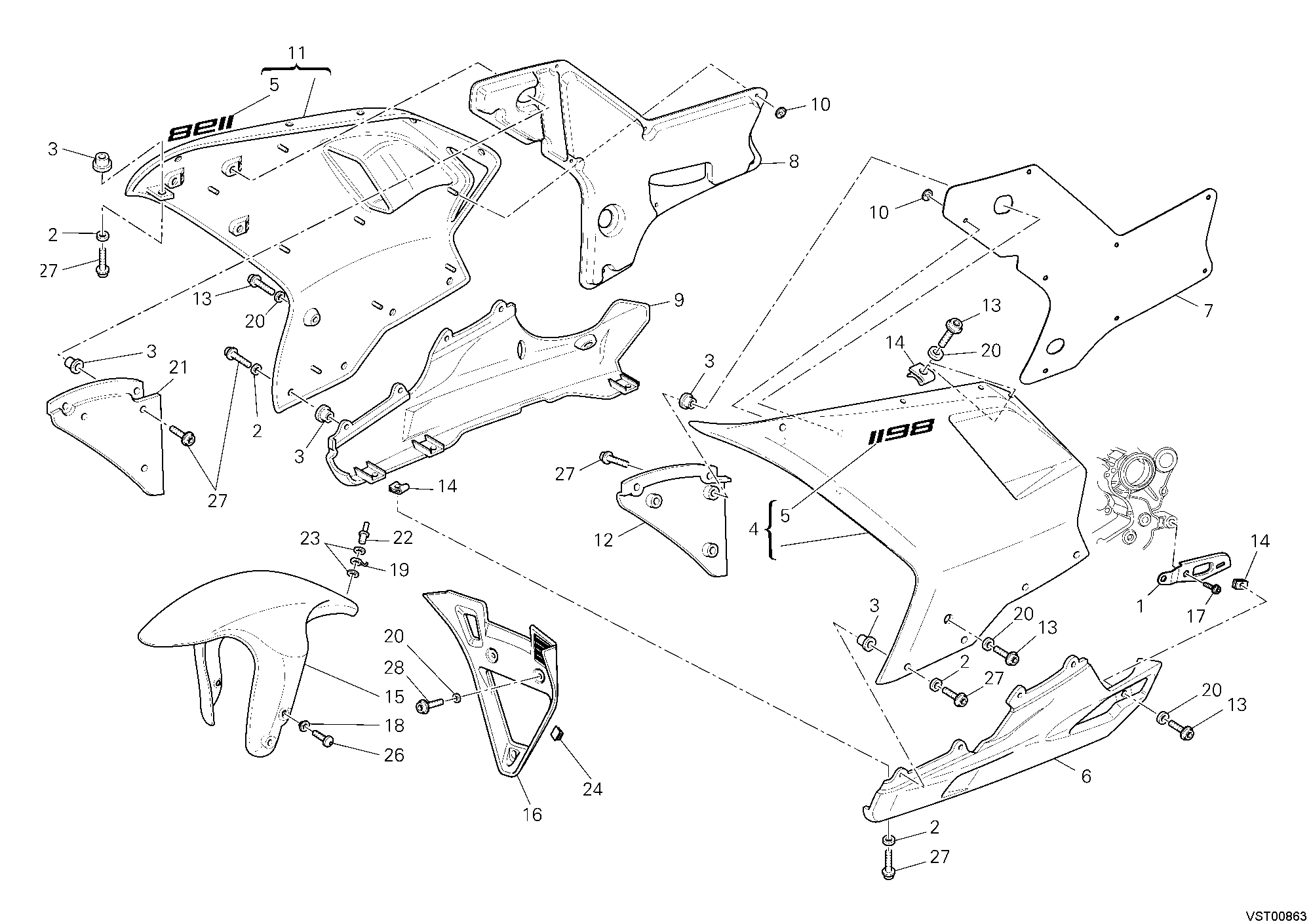 34A HABILLAGE POUR SUPERBIKE 1198 2010