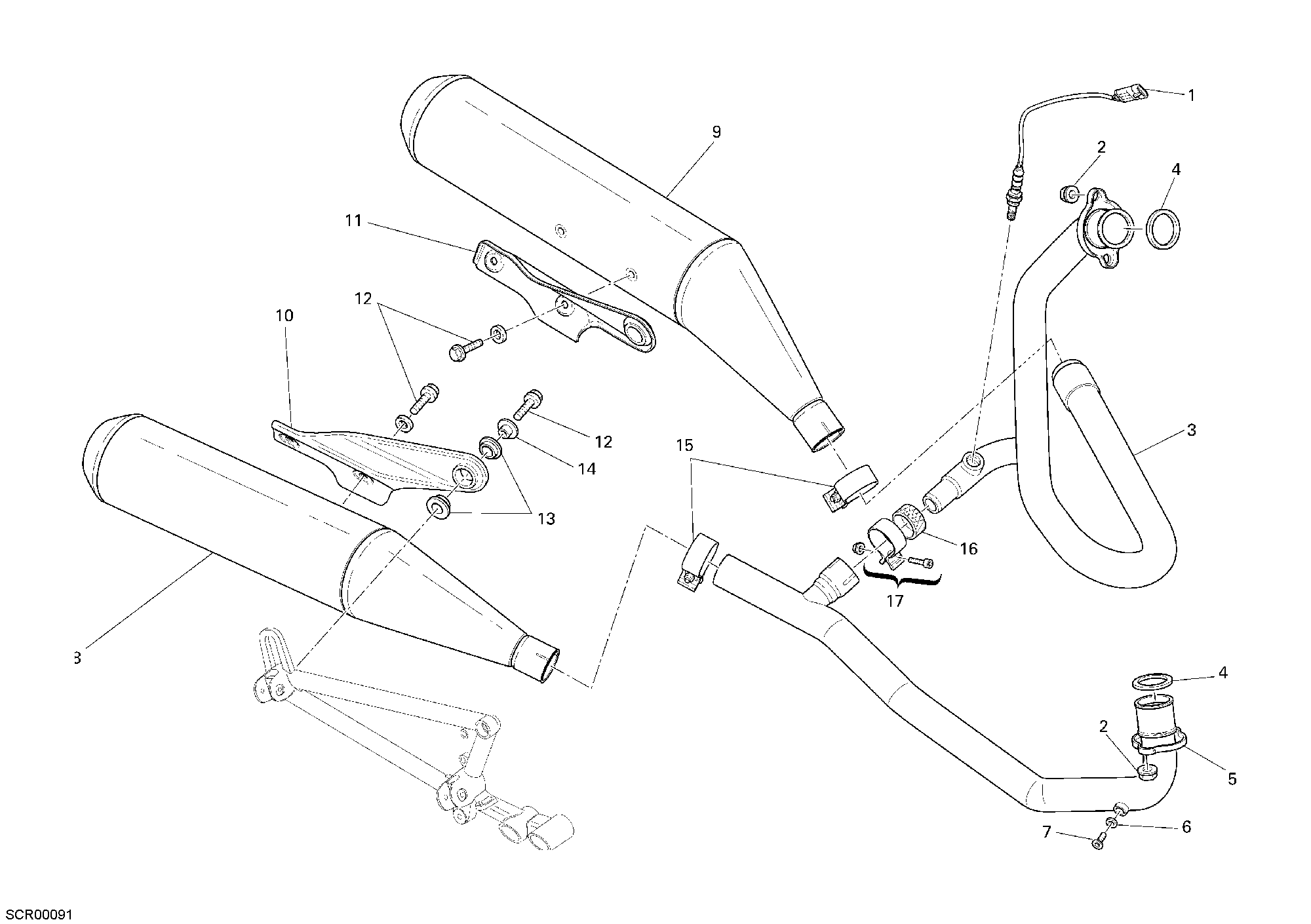 020 ECHAPPEMENT POUR SPORTCLASSIC GT1000 2008