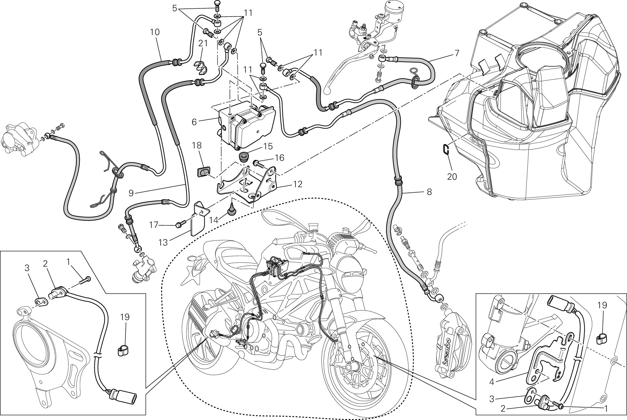 28A SYSTEME DE FREIN ABS POUR MONSTER 1100 DIESEL 2013
